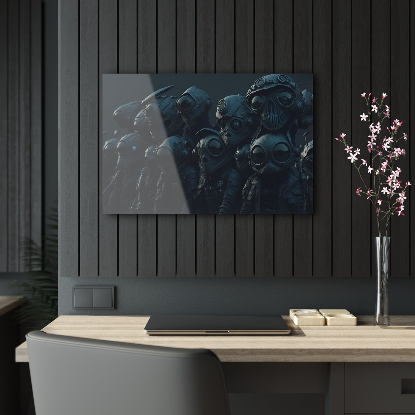 Alien Bikers Acrylic Wall Art Panels for Out of This World Decor for the gameoom bar garage or a gift v5 The Interstellar Rebels