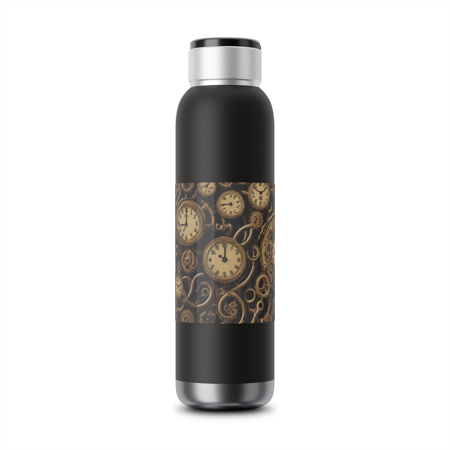 Steampunk Bluetooth Water Bottle Soundwave Copper Vacuum Audio Bottle 22oz water bottle with integrated bluetooth speaker for music