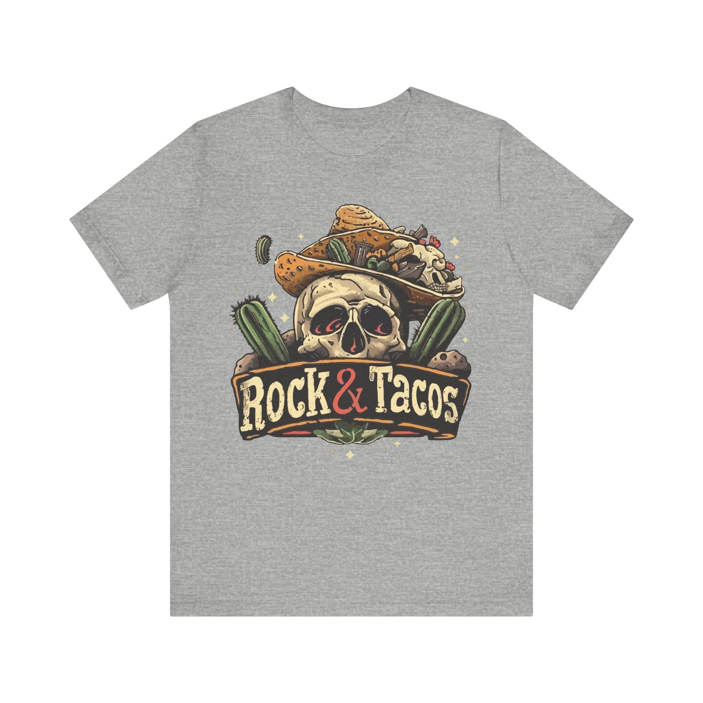 Rock & Tacos by Duane Tyree in NRH Texas Unisex Jersey Short Sleeve Tee