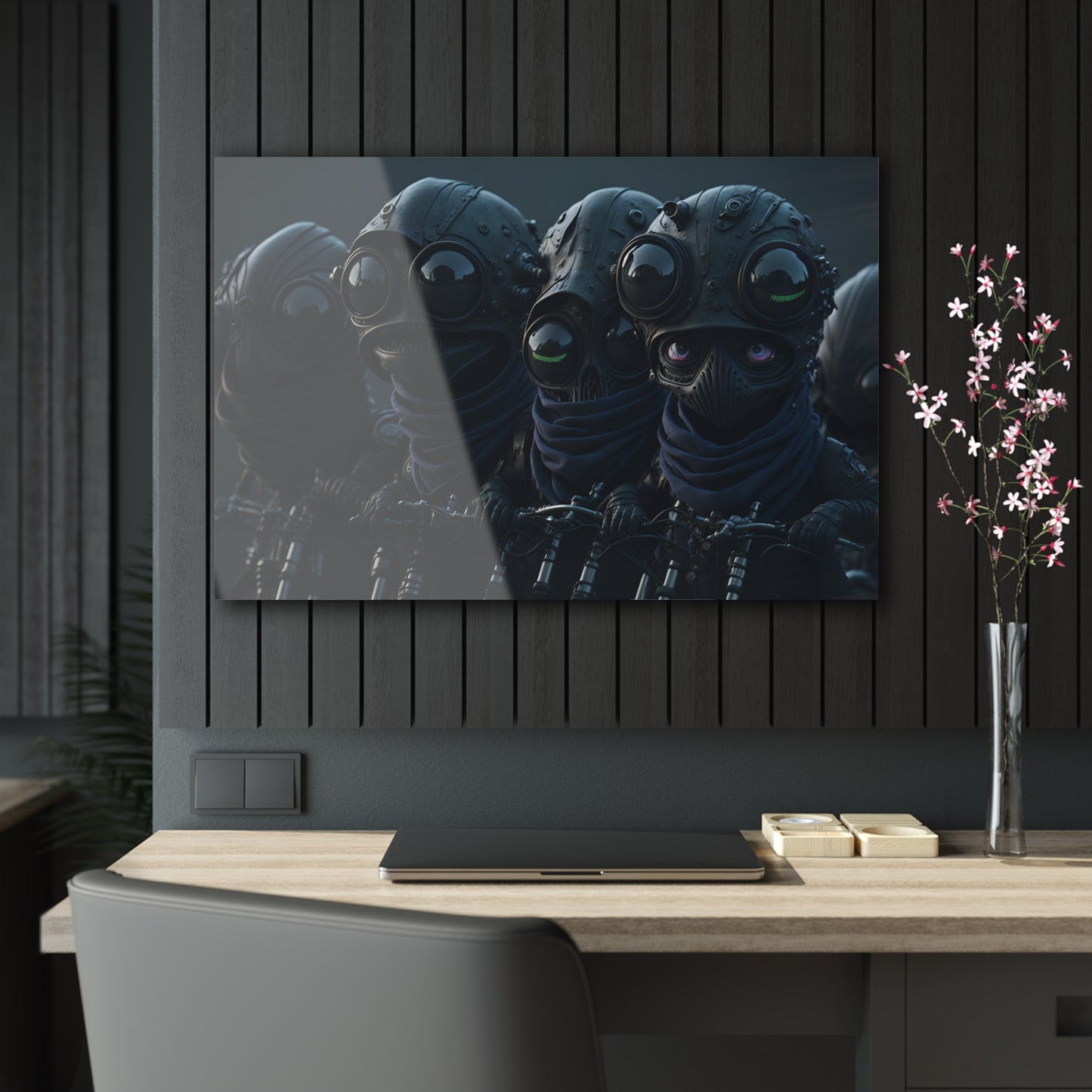 Alien Bikers Acrylic Wall Art Panels for Out of This World Decor for the gameoom bar garage or a gift v2 The Cosmic Choppers