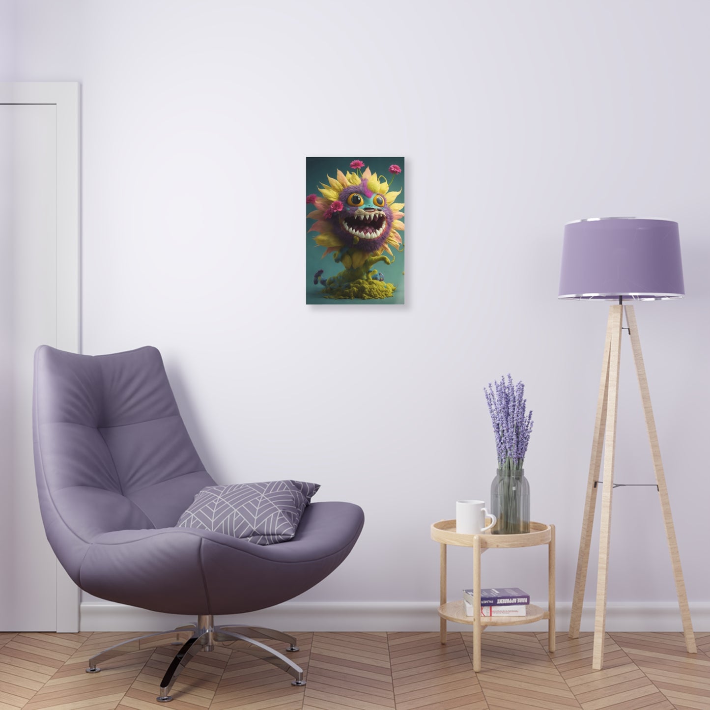 Monster Flower Art Panels for the kids room acrylic wall Art for the playroom or collectable monsters art 10/10