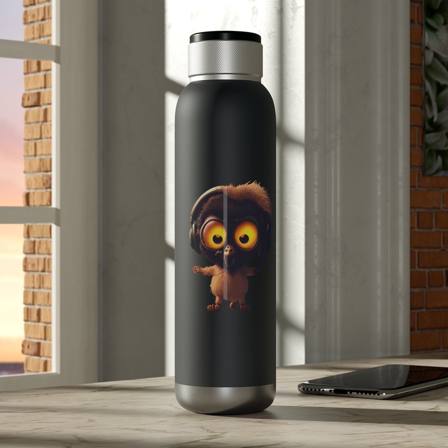 Bird Bluetooth Water Bottle 22oz bird with headphones built in bluetooth speaker copper vacuum infused cold drinks with LCD lights