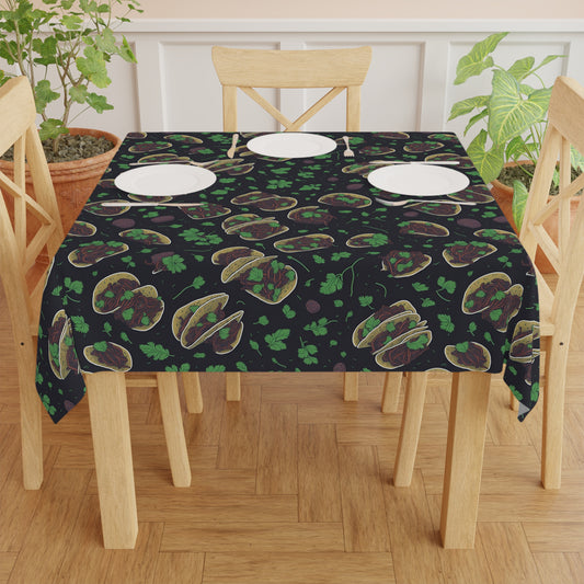 Taco Tablecloth for restaurants to show their taco style washable and reusable taco flavored table cloth para mesa for taco parties