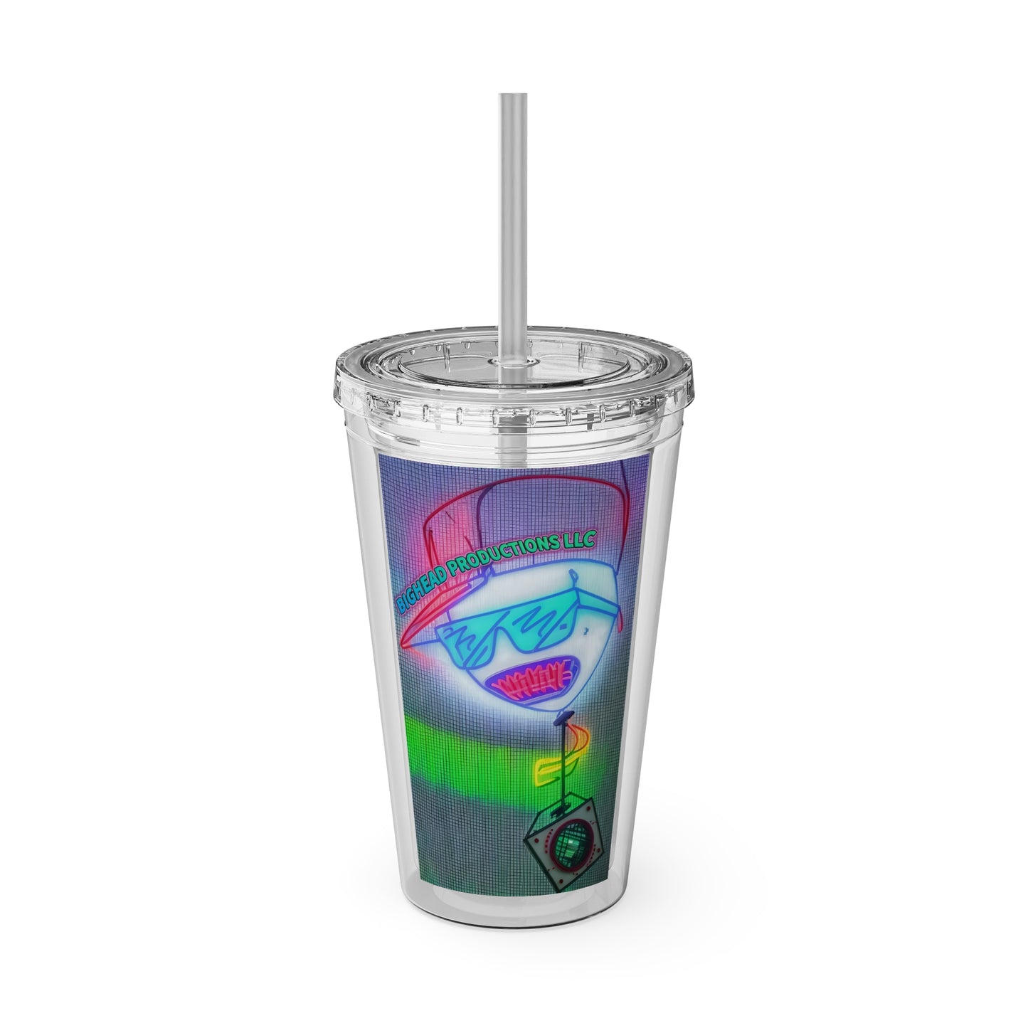 Big Head Sunsplash Tumbler with Straw, 16oz