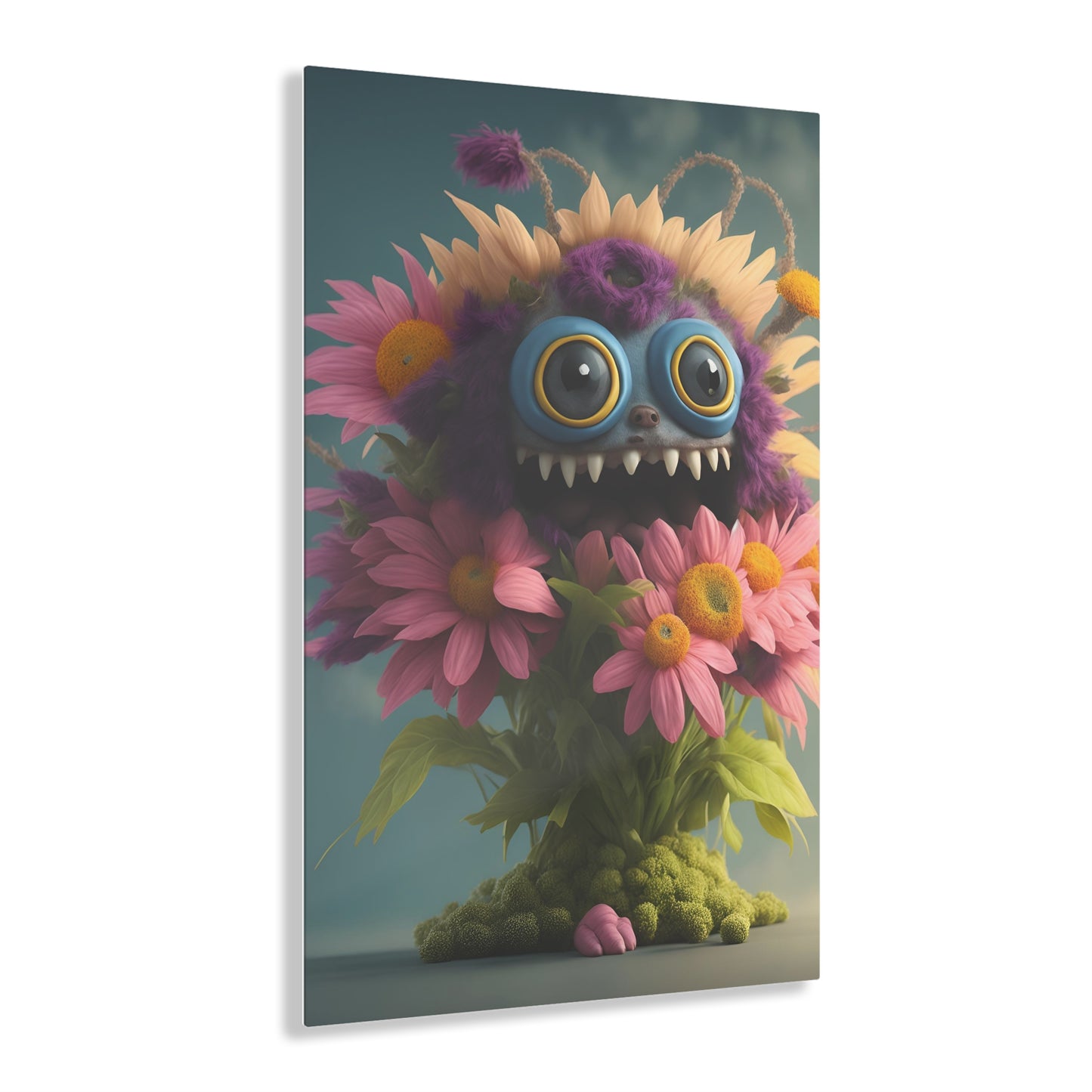 Monster Flower Art Panels for the kids room acrylic wall Art for the playroom or collectable monsters art 2/10