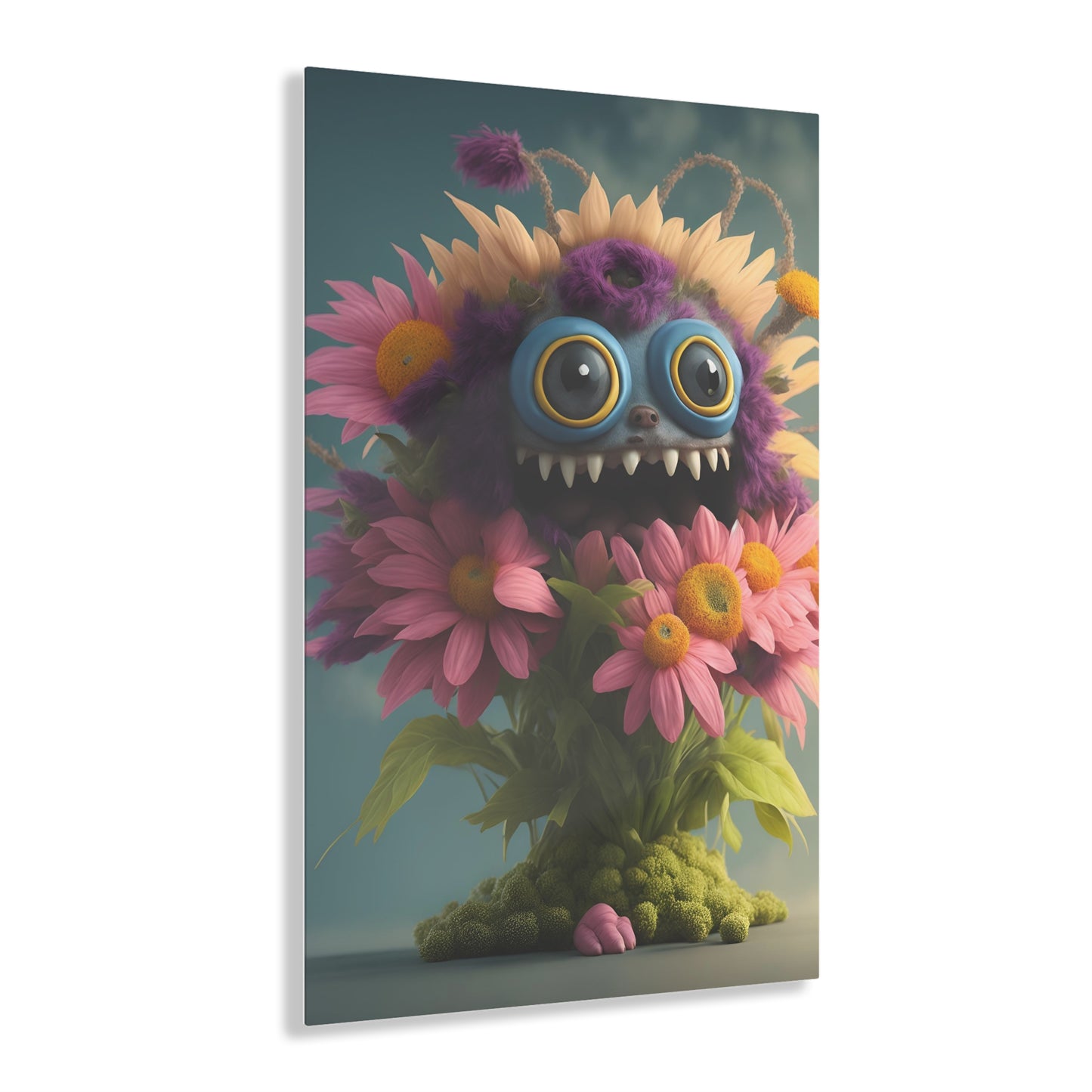 Monster Flower Art Panels for the kids room acrylic wall Art for the playroom or collectable monsters art 2/10