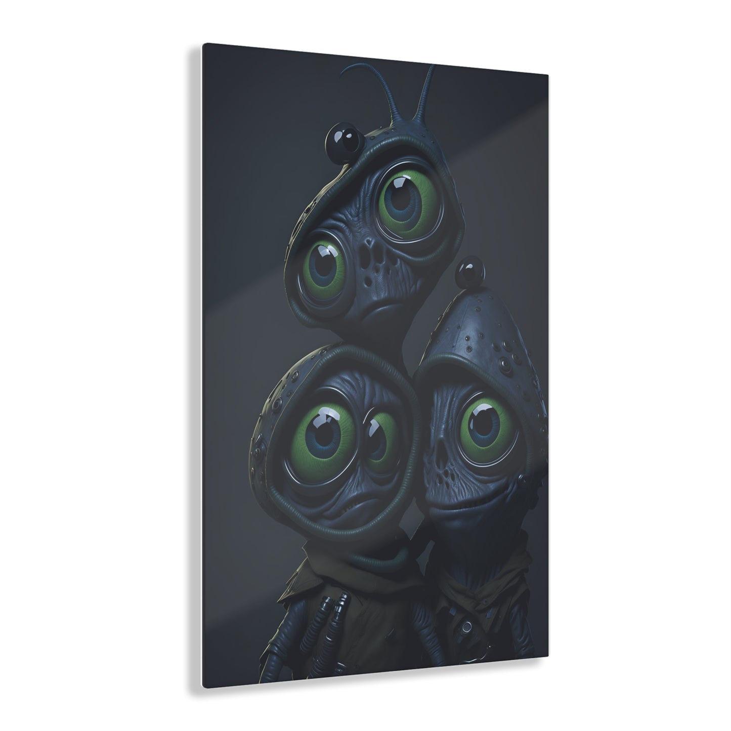 Besties in space Acrylic alien Wall Art Panels for best friends as gifts or for the kids room design v4