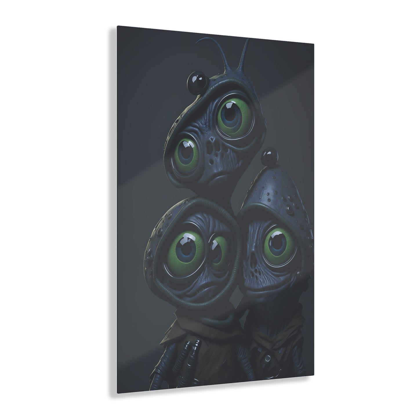 Besties in space Acrylic alien Wall Art Panels for best friends as gifts or for the kids room design v4