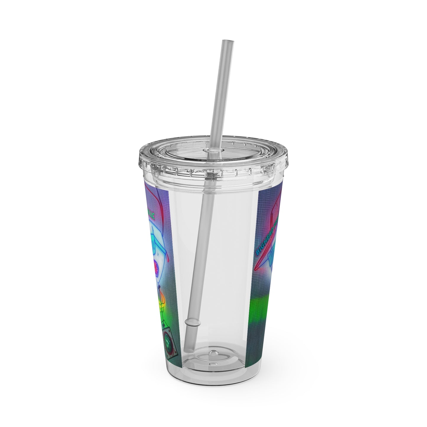 Big Head Sunsplash Tumbler with Straw, 16oz