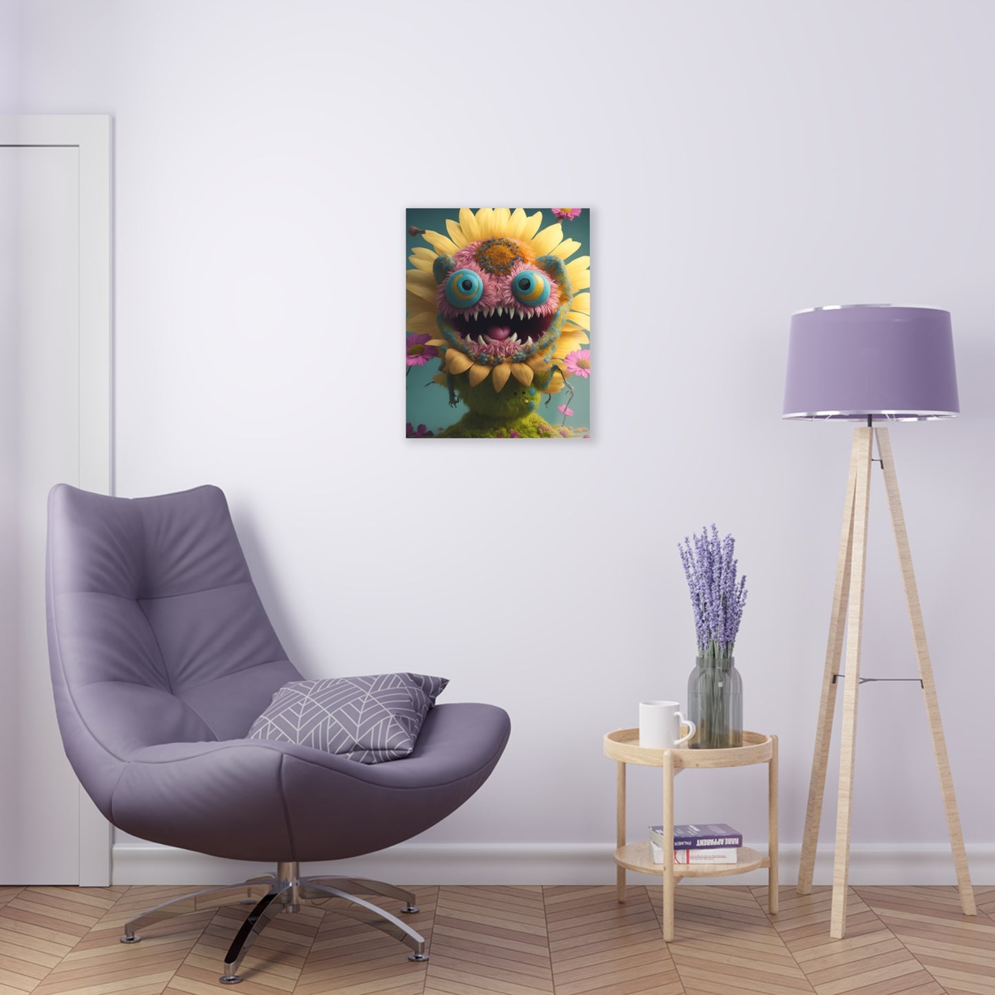 Monster Flower Art Panels for the kids room acrylic wall Art for the playroom or collectable monsters art 4/10