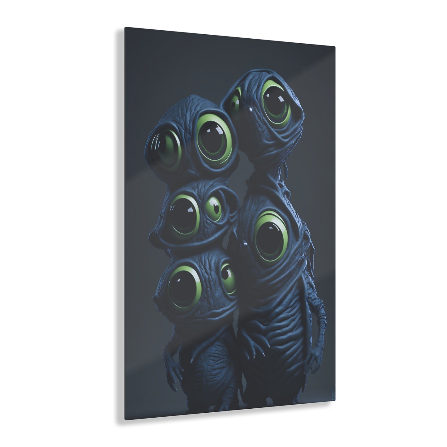 Besties in space Acrylic alien Wall Art Panels for best friends as gifts or for the kids room design v3