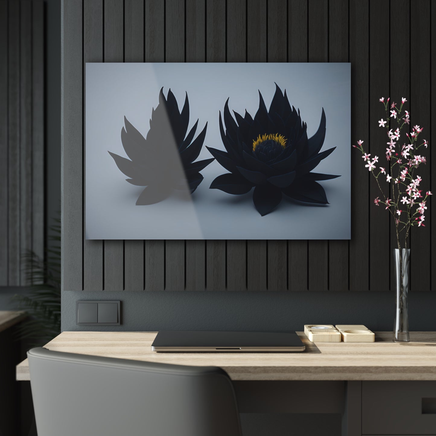 Dark Flower Acrylic Wall art Collection of Wall Art Panels portraying dark flowers with a gothic theme for those dark art lovers 5/6