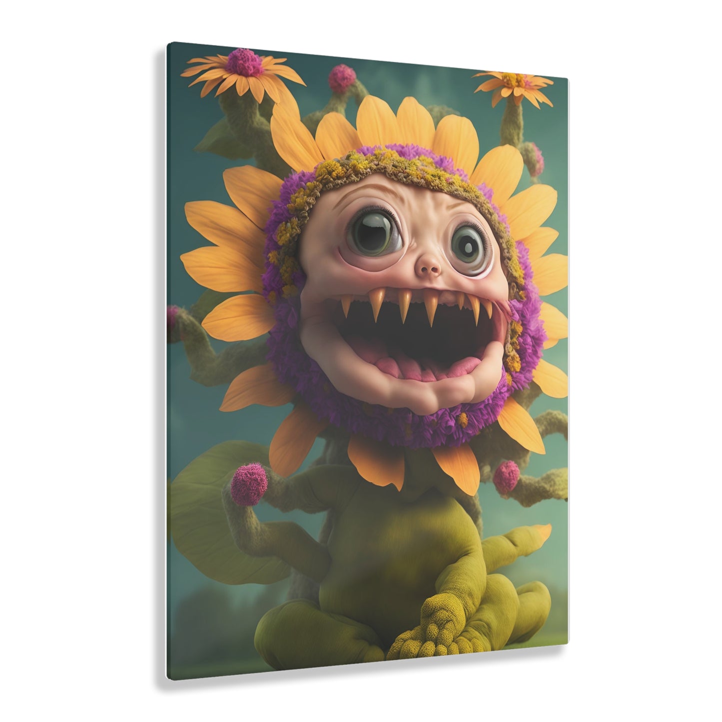 Monster Flower Art Panels for the kids room acrylic wall Art for the playroom or collectable monsters art 6/10