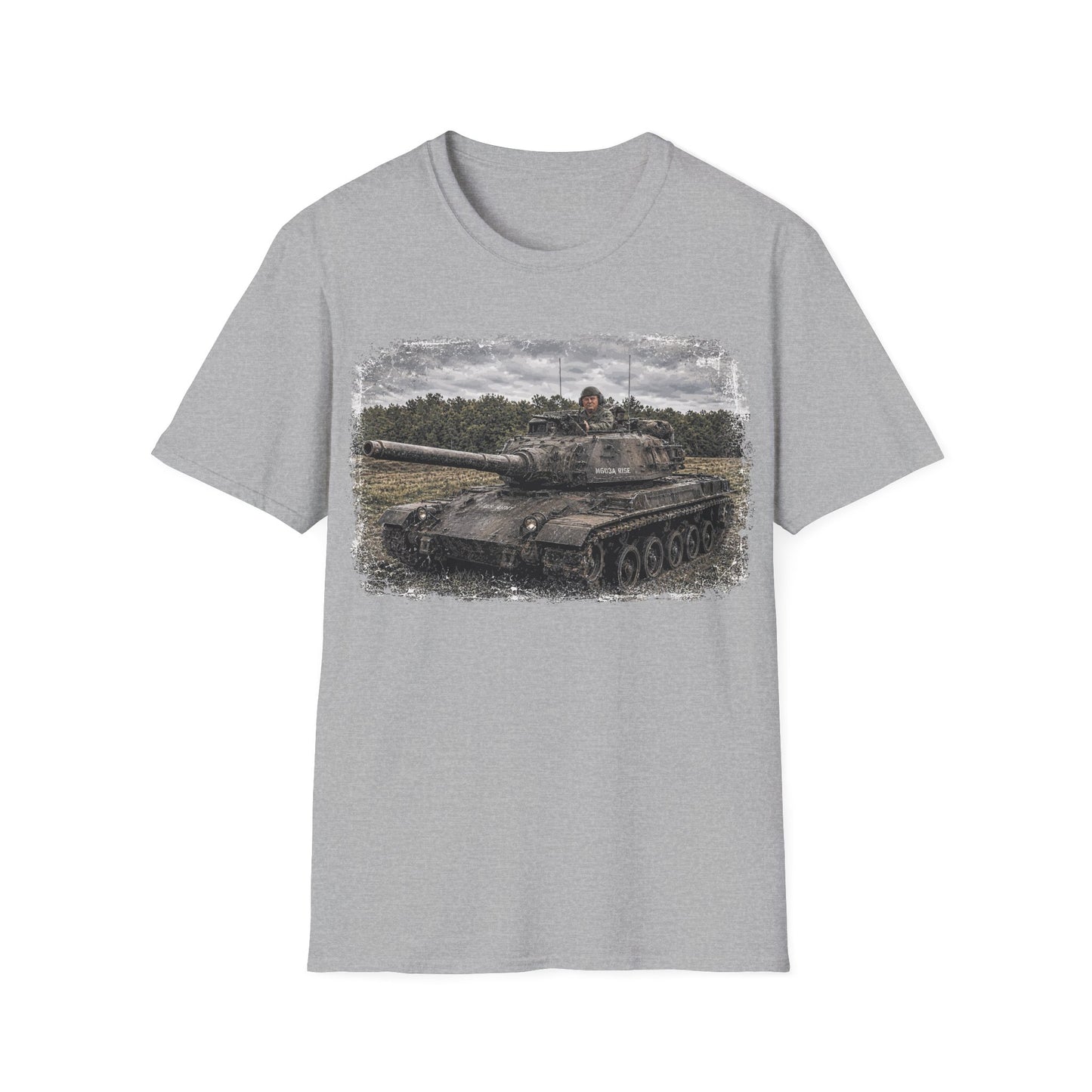 Tank Illustration T-Shirt — Vintage Battle Tank Graphic Tee for Military Enthusiasts