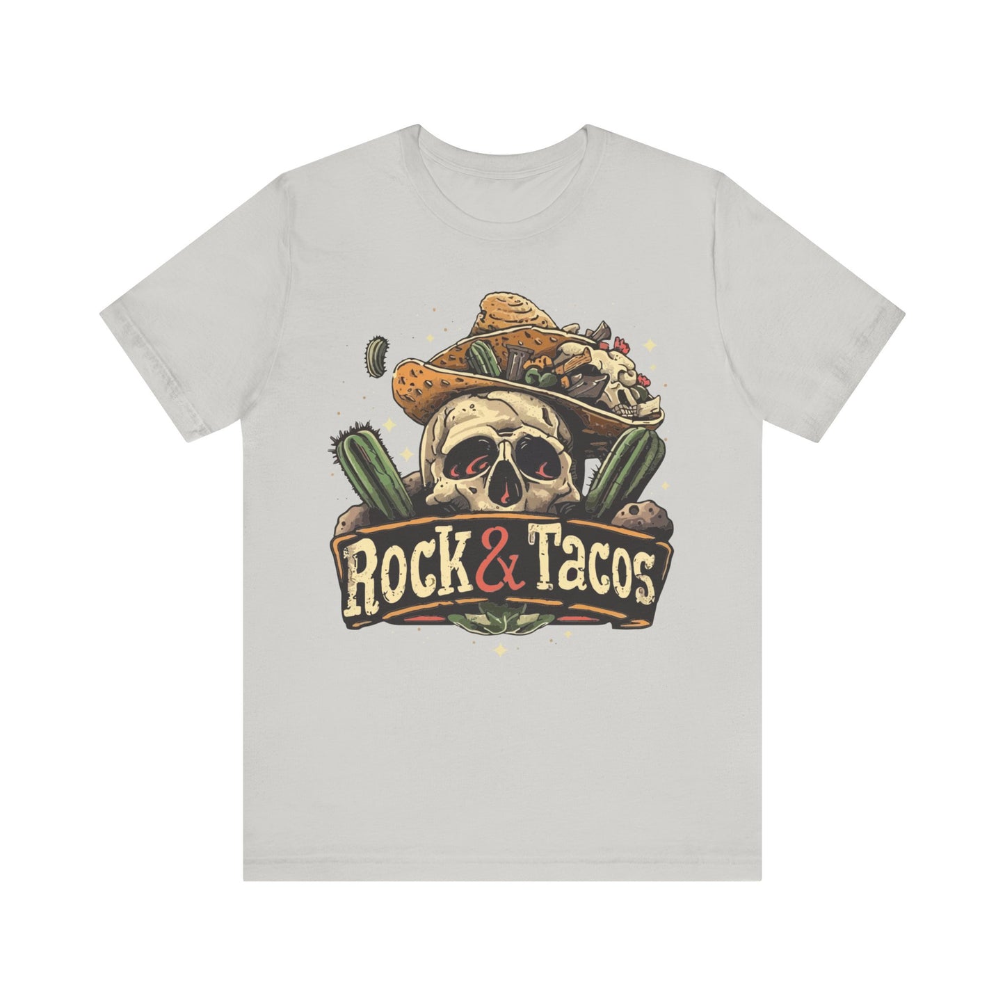 Rock & Tacos by Duane Tyree in NRH Texas Unisex Jersey Short Sleeve Tee