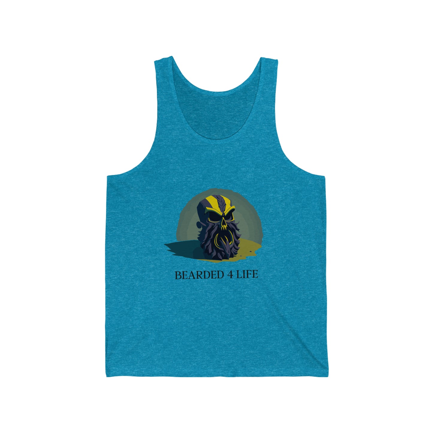 Bearded 4 Life tank top for bearded men that just wont quit with beard skull with a beard tank for fathers with beads on fathers day v4