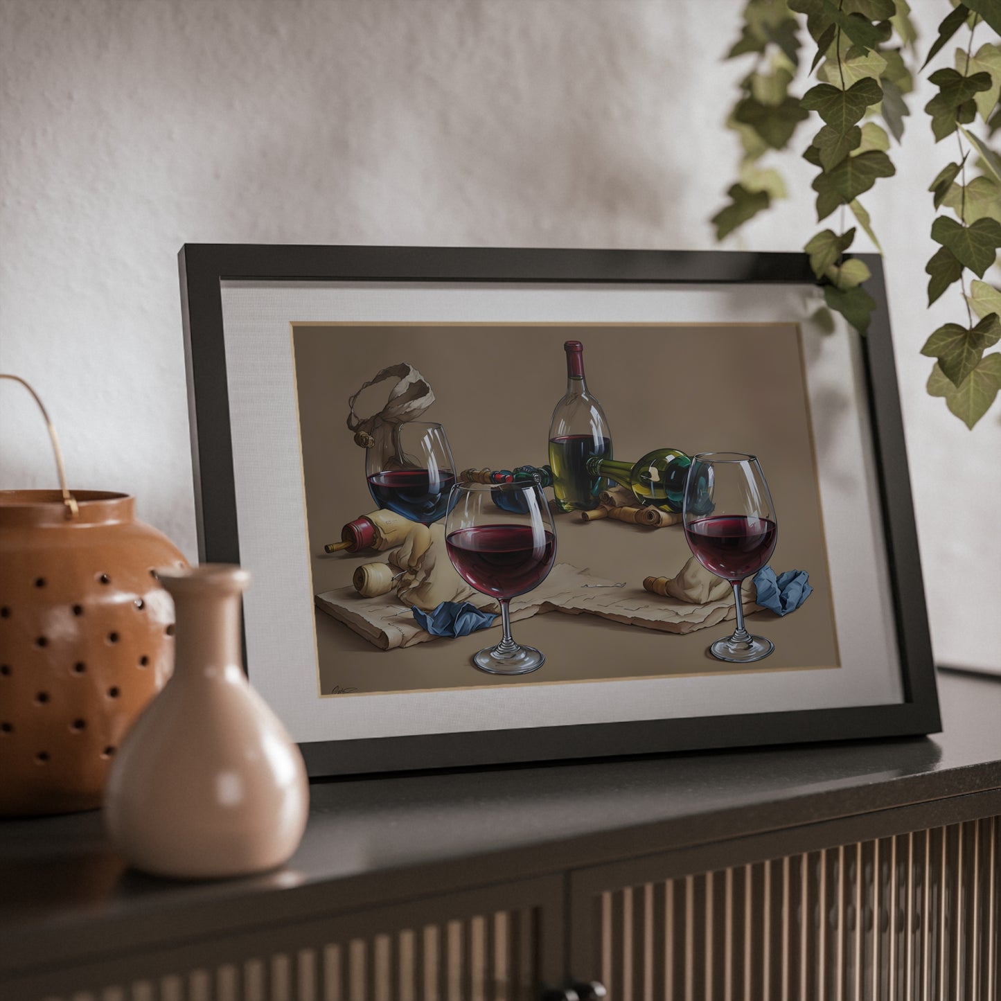 Wine framed art bar gift for mom black for the kitchen dining room poster v6