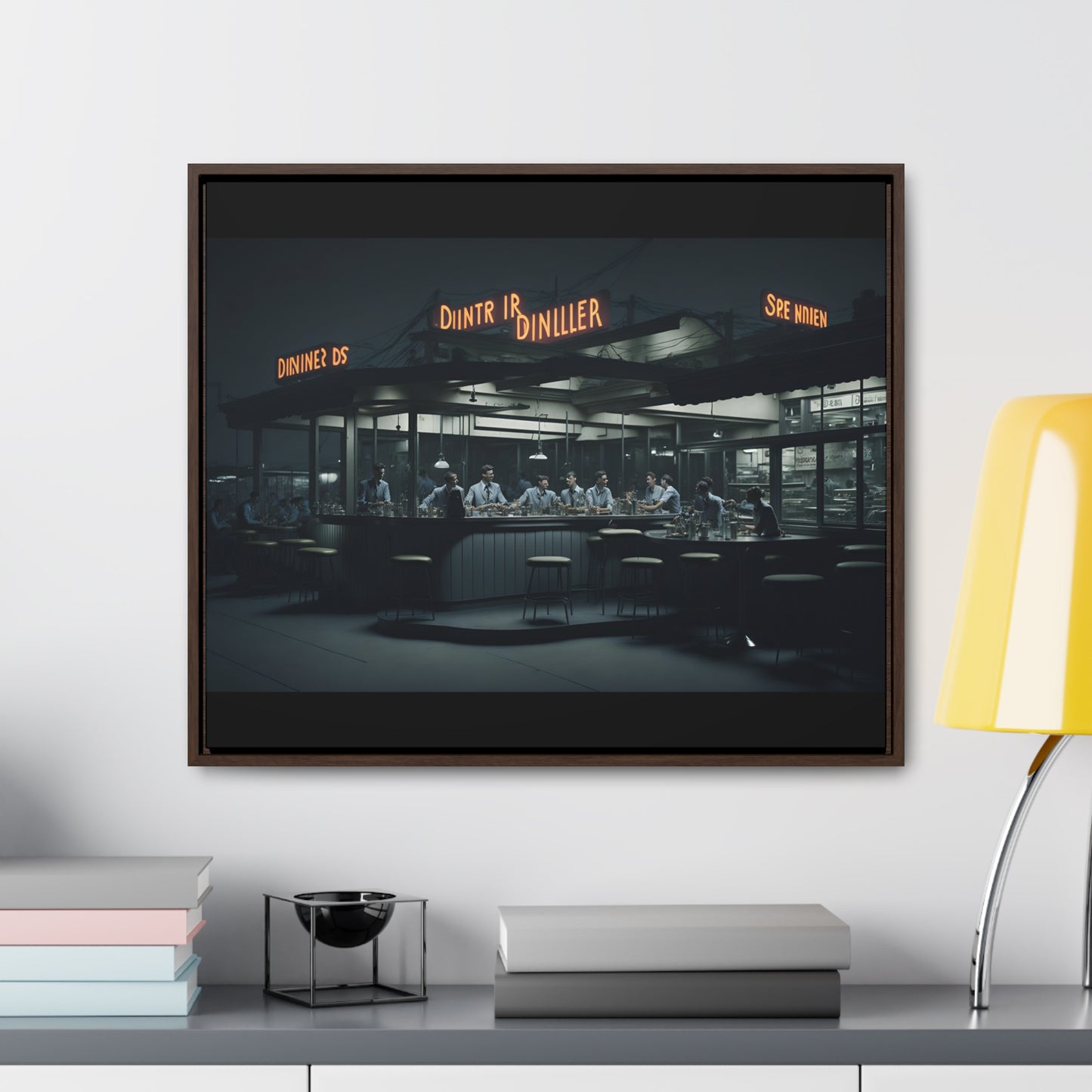 Drive-In Diner Dreams Nostalgic Dystopian Collection of Retro Wall Art Gallery Canvas Wraps Horizontal Frame v3/6