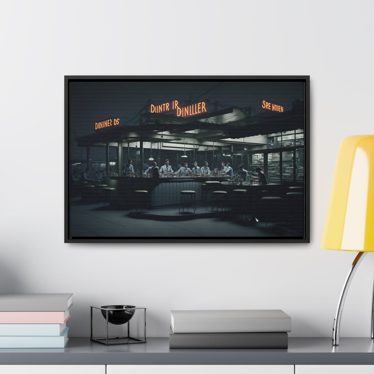 Drive-In Diner Dreams Nostalgic Dystopian Collection of Retro Wall Art Gallery Canvas Wraps Horizontal Frame v3/6