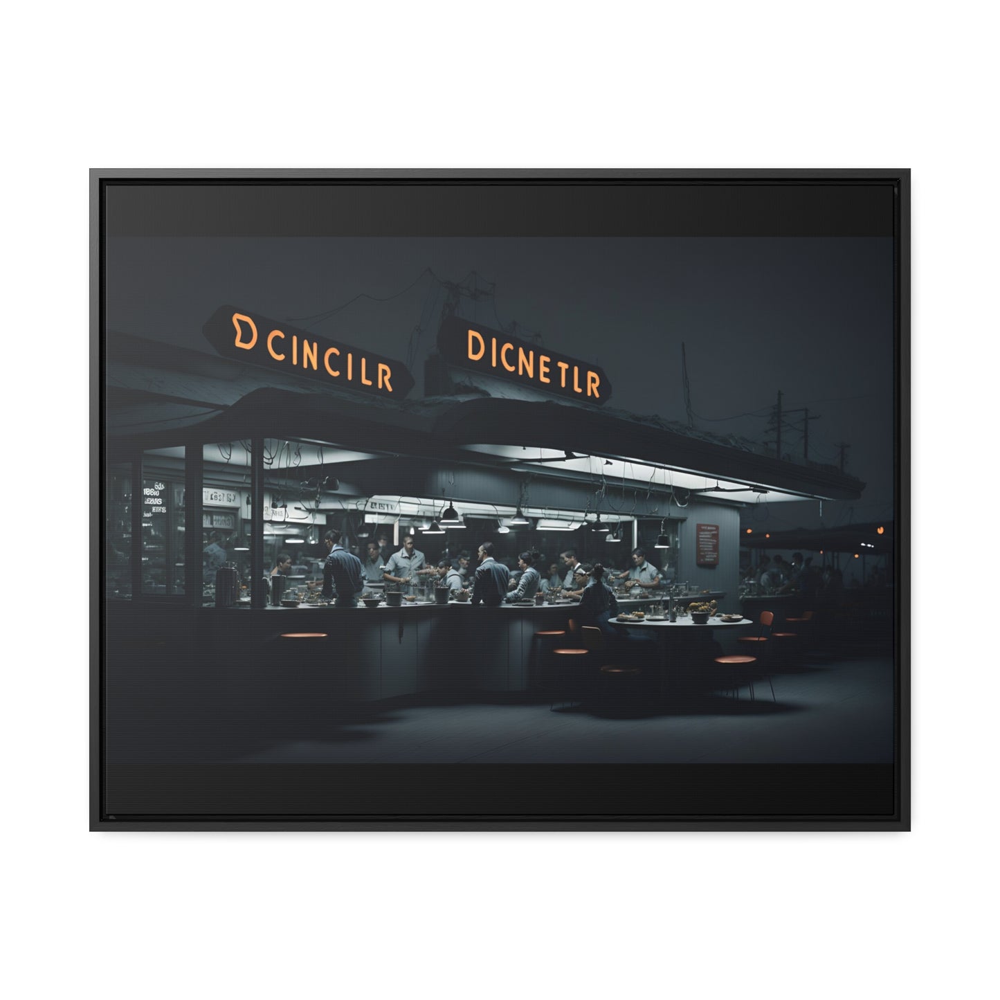 Drive-In Diner Dreams Nostalgic Dystopian Collection of Retro Wall Art Gallery Canvas Wraps Horizontal Frame v1/6