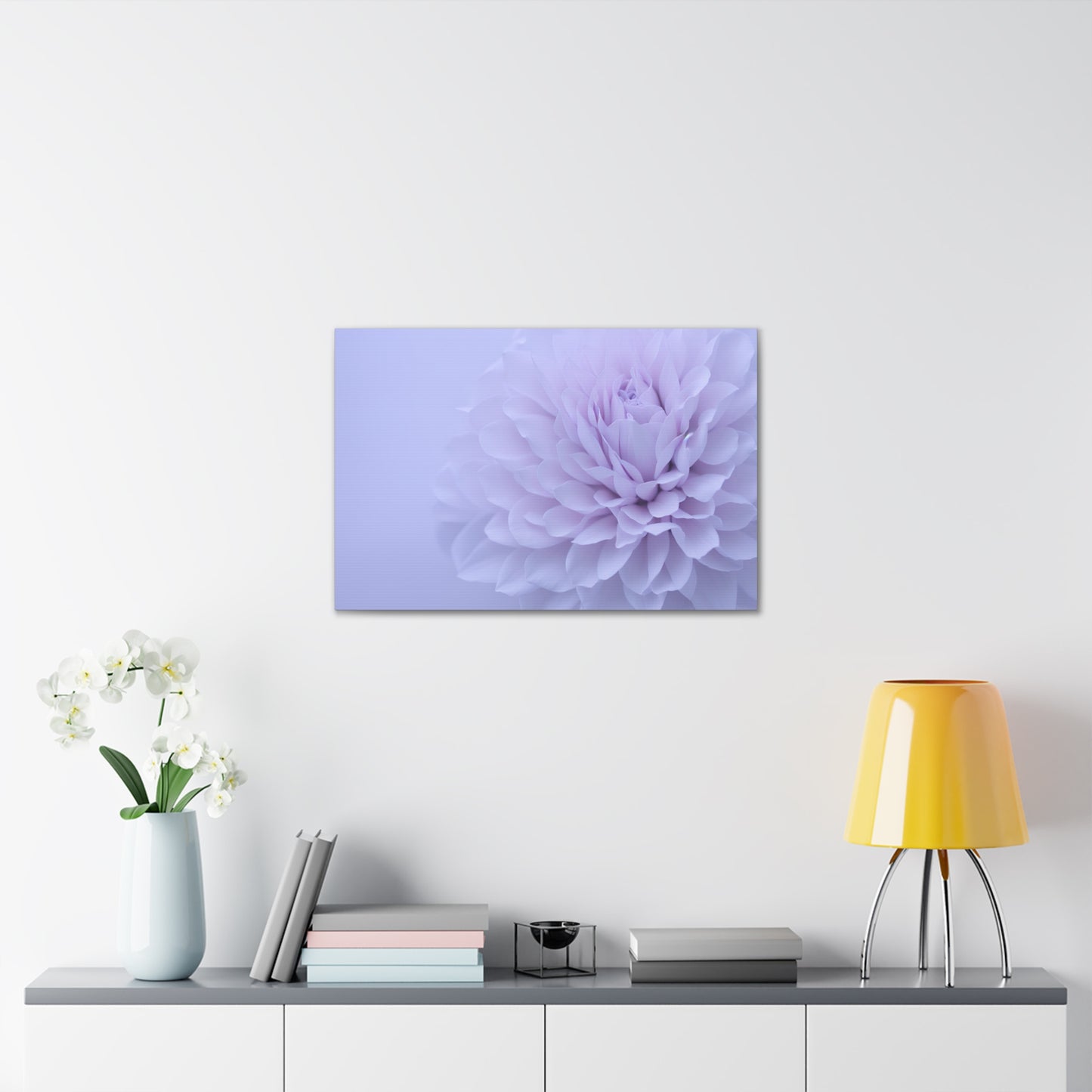 Soft Art White Flower canvas wrap around Soft pink and white print for a soft clean home decor Soft floral art canvas print for the bathroom