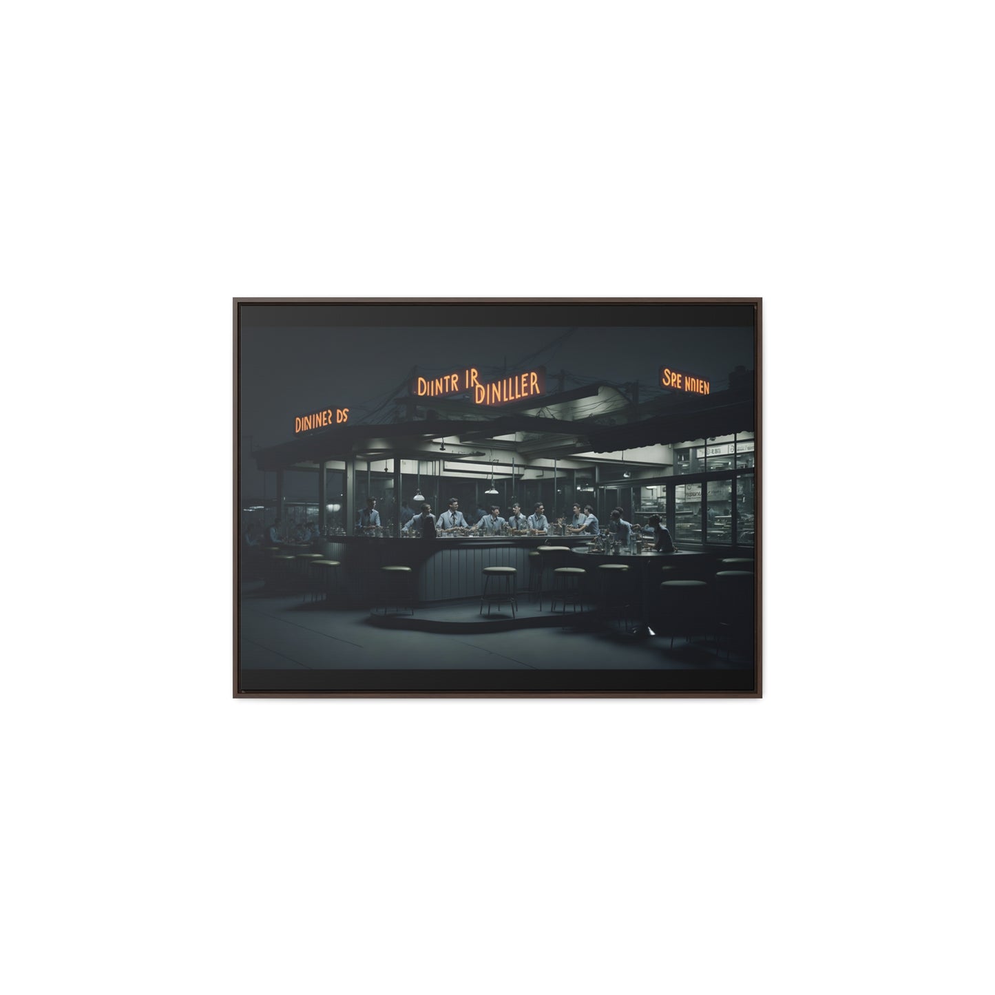 Drive-In Diner Dreams Nostalgic Dystopian Collection of Retro Wall Art Gallery Canvas Wraps Horizontal Frame v3/6