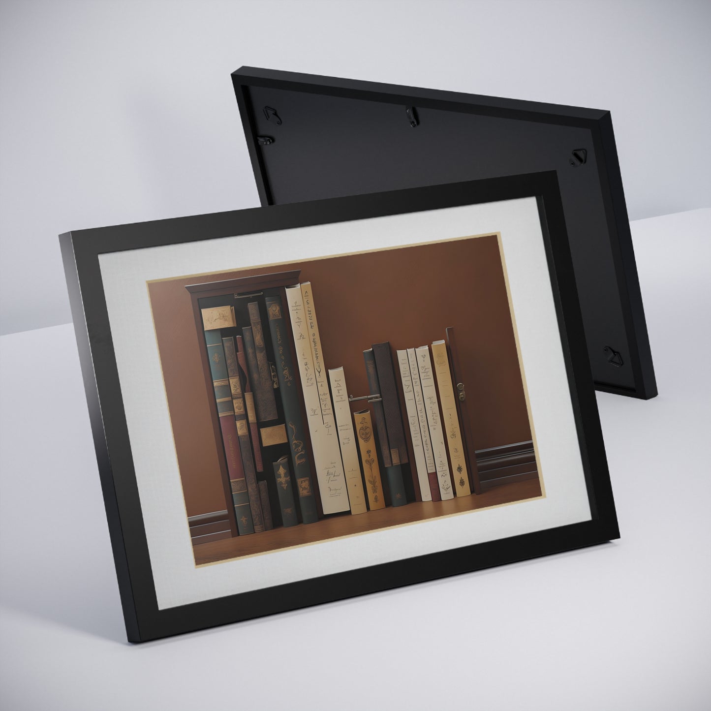 Unhidden door framed art library bookshelf studio study office poster teacher v2