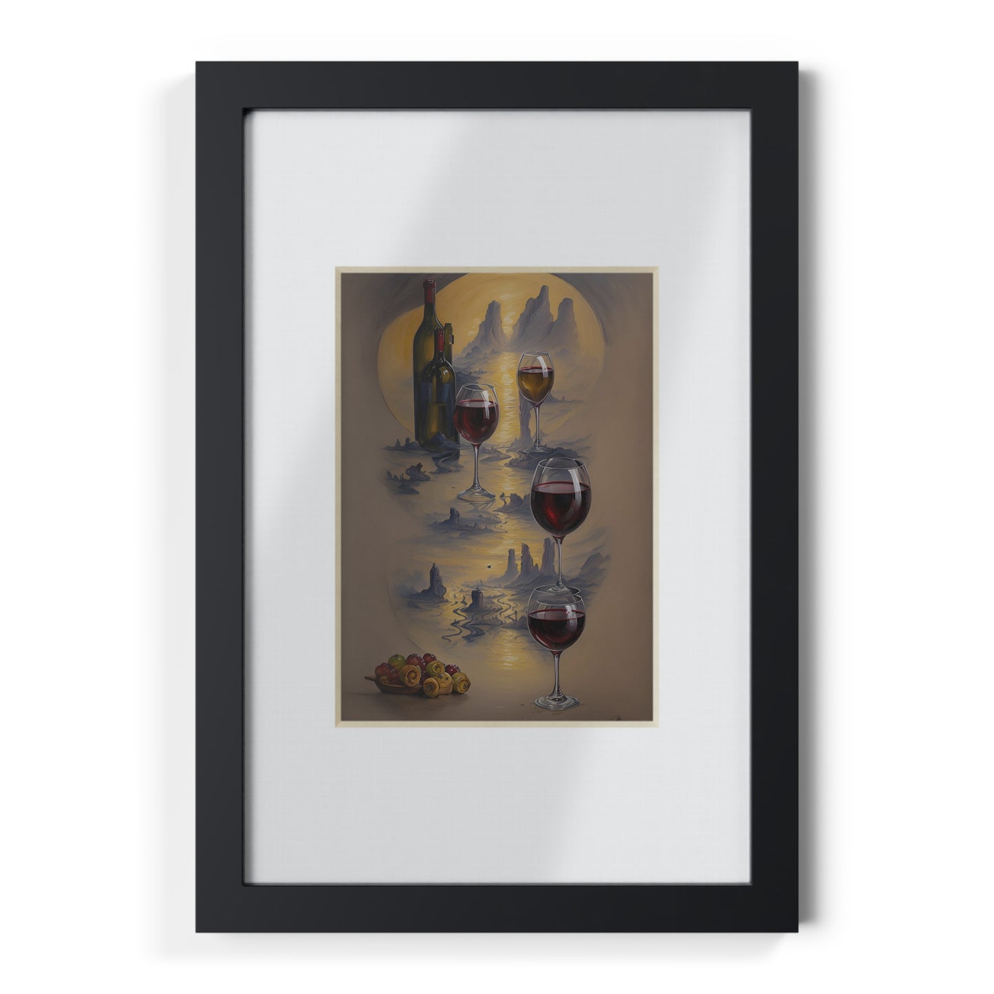 Wine framed art bar gift for mom black for the kitchen dining room poster v3