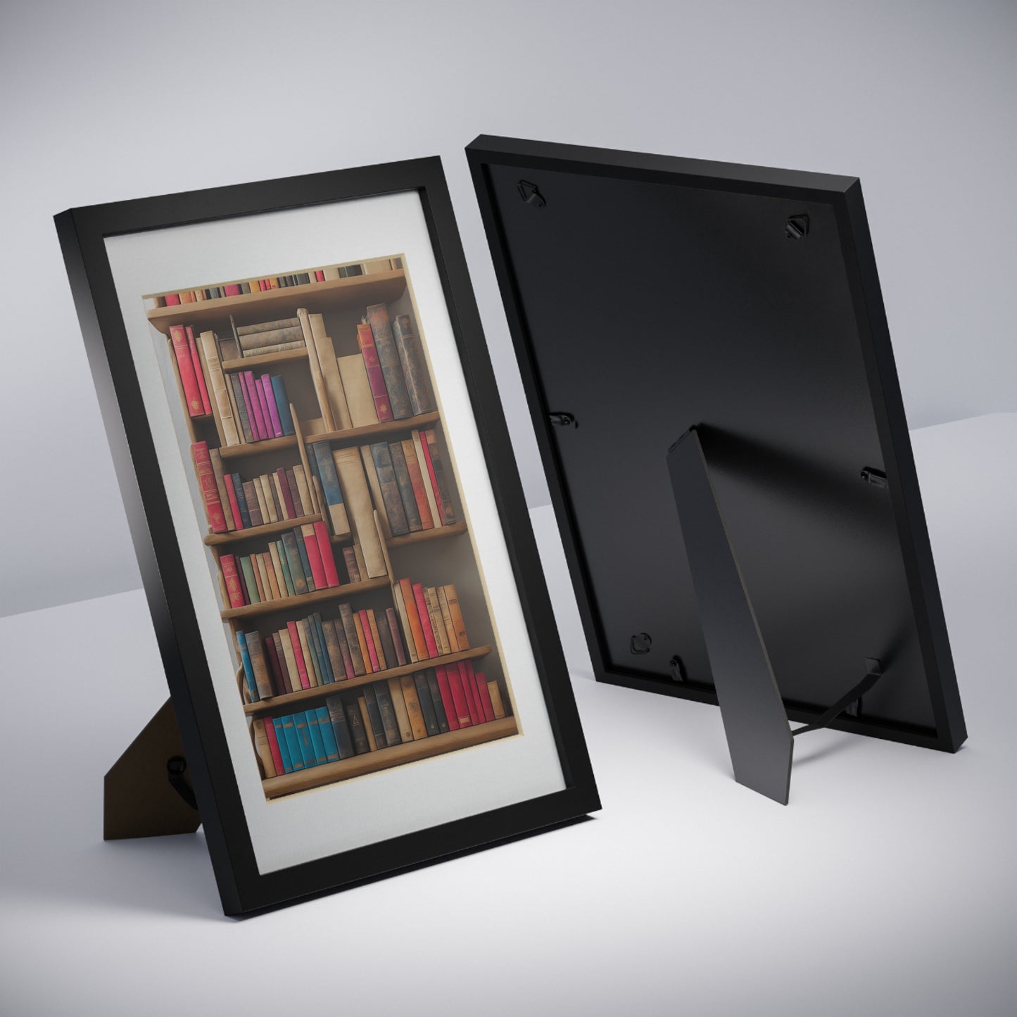 Library framed art library bookshelf studio study office poster teacher 3