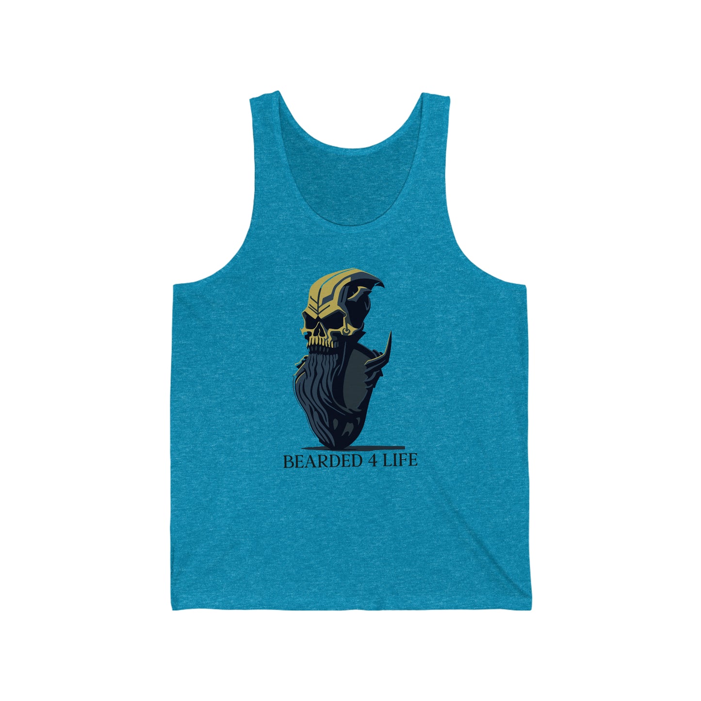 Bearded 4 Life tank top for bearded men that just wont quit with the beard skull with a beard tank for fathers with beads on fathers day