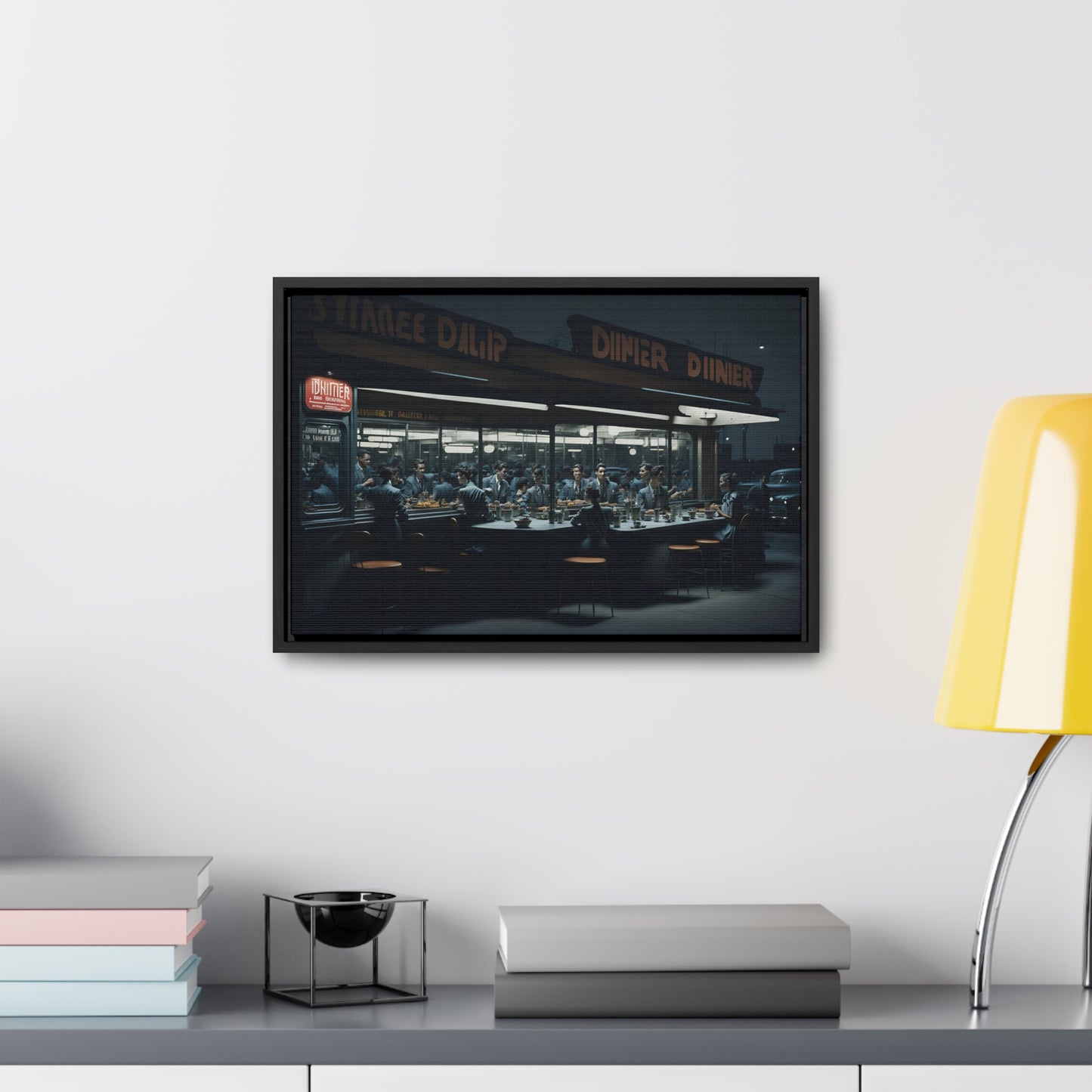 Drive-In Diner Dreams Nostalgic Dystopian Collection of Retro Wall Art Gallery Canvas Wraps Horizontal Frame v2/6