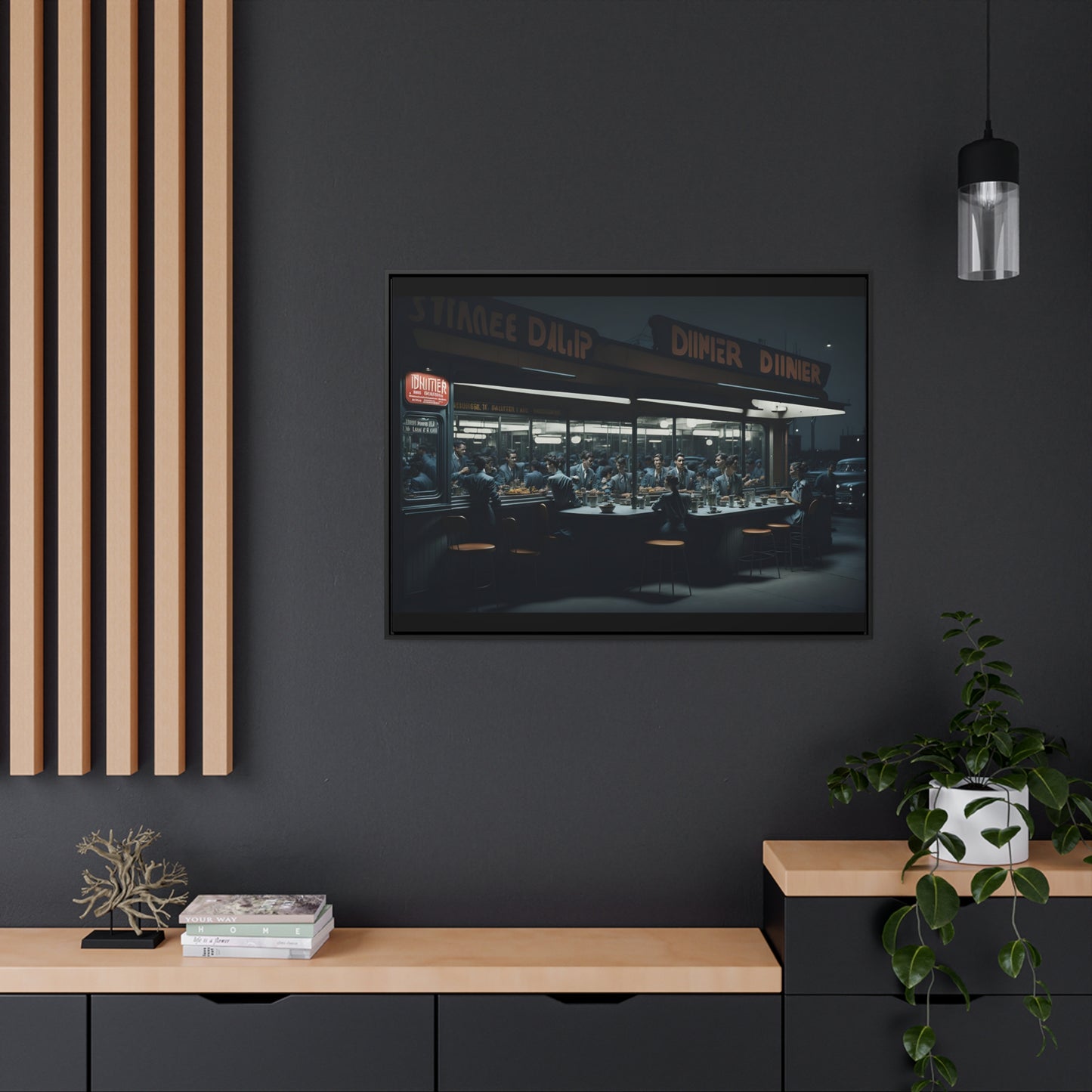 Drive-In Diner Dreams Nostalgic Dystopian Collection of Retro Wall Art Gallery Canvas Wraps Horizontal Frame v2/6