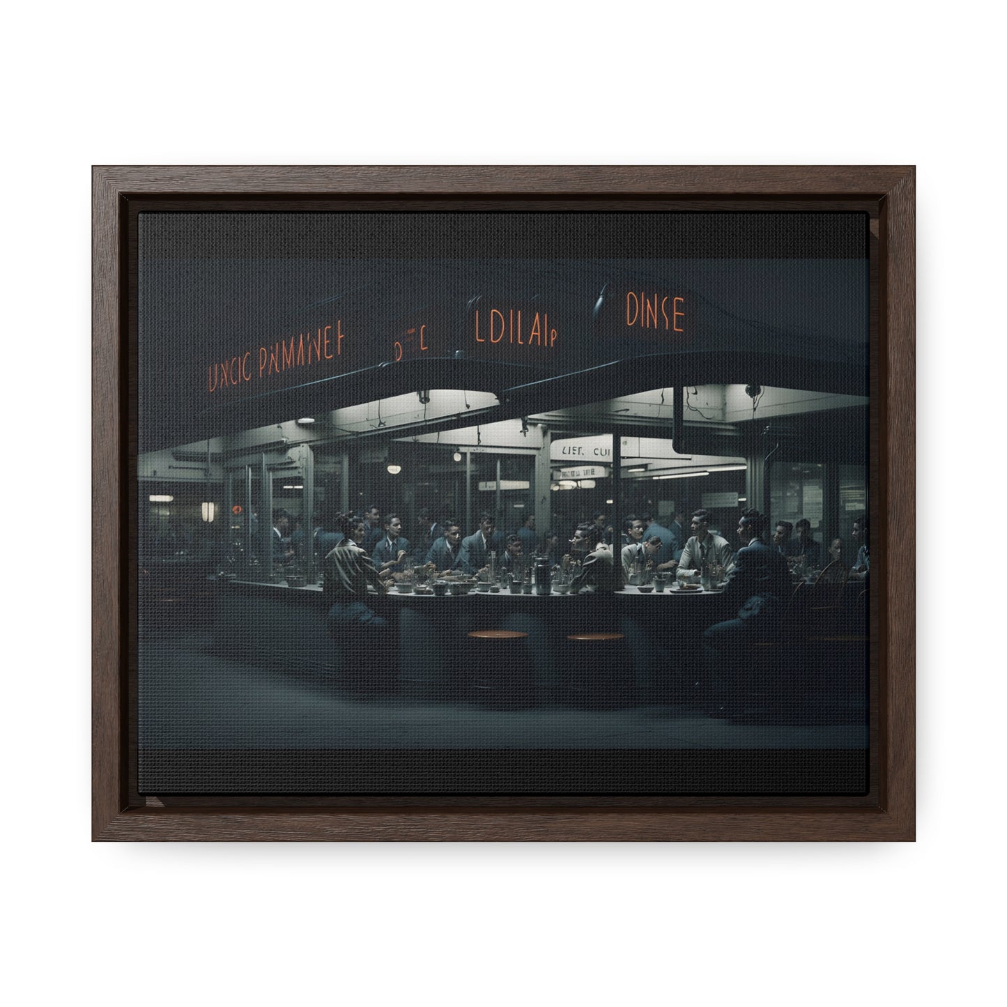 Drive-In Diner Dreams Nostalgic Dystopian Collection of Retro Wall Art Gallery Canvas Wraps Horizontal Frame v4/6