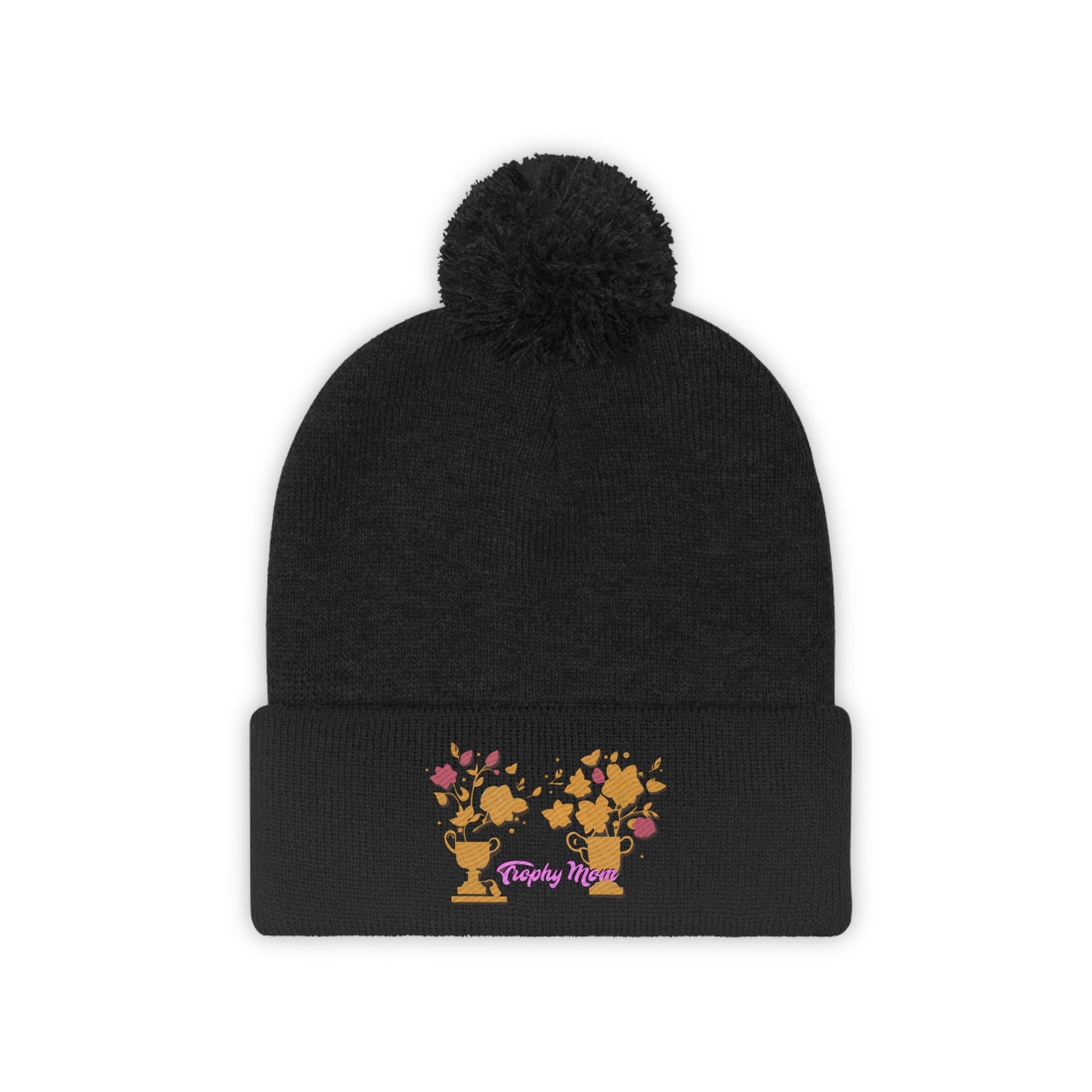 Trophy mom beanie embroidered mothers day Pom Pom Beanie gift trophy for mom birthday mommy christmas present