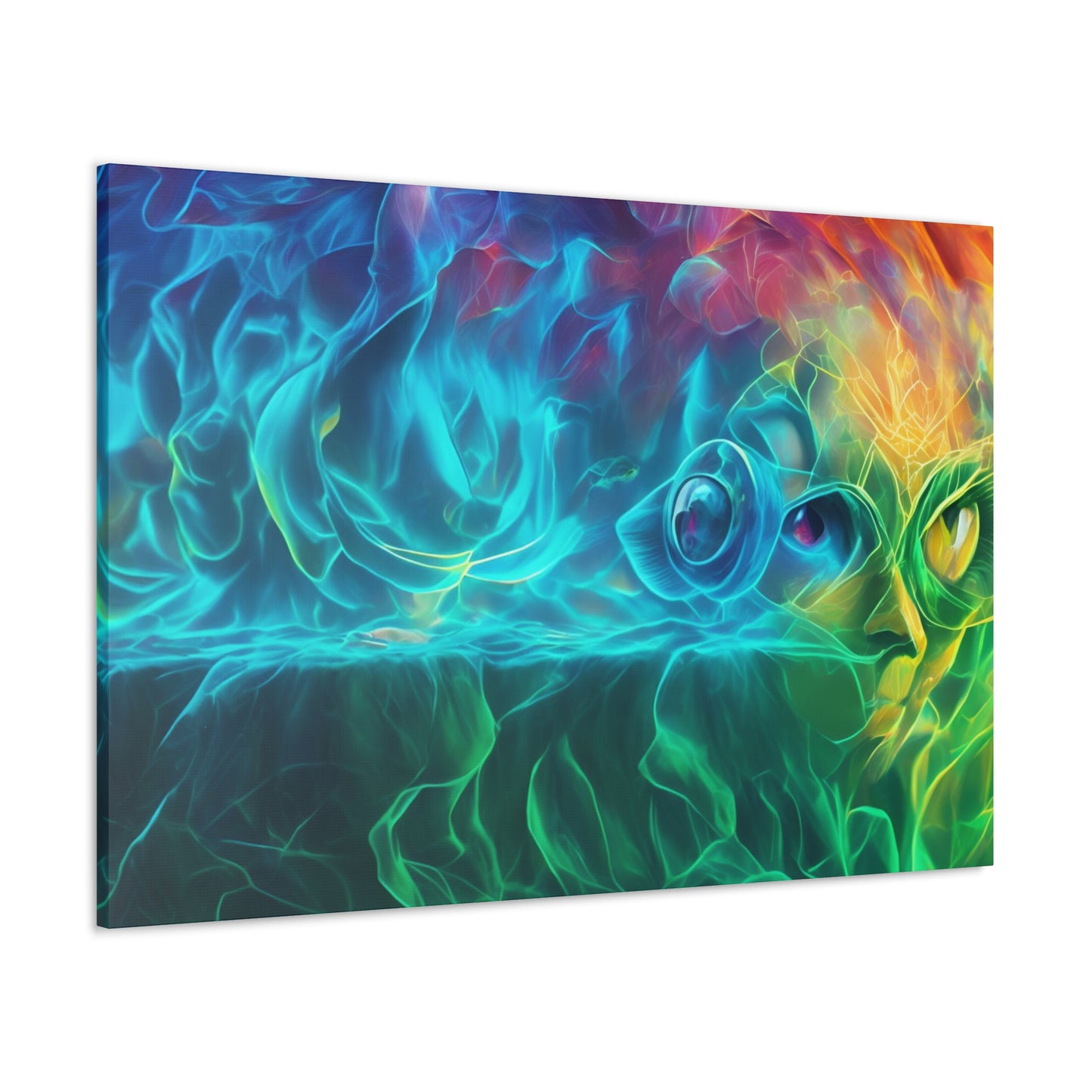 Rainbow wave stretched Canvas Gallery Wraps for the gameroom art gay gift for lgbtq lovers ally femme style art horizontal orientation v4