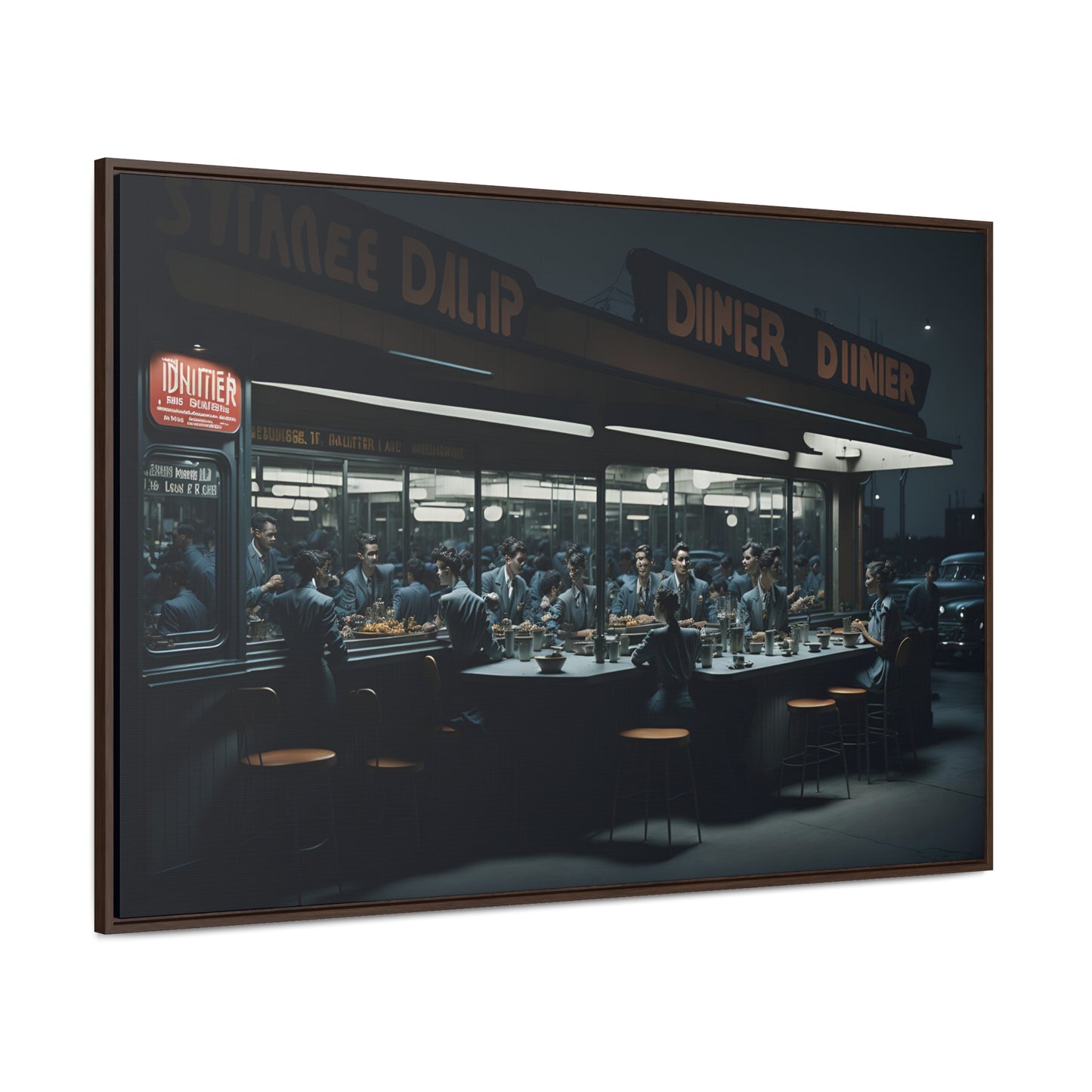 Drive-In Diner Dreams Nostalgic Dystopian Collection of Retro Wall Art Gallery Canvas Wraps Horizontal Frame v2/6