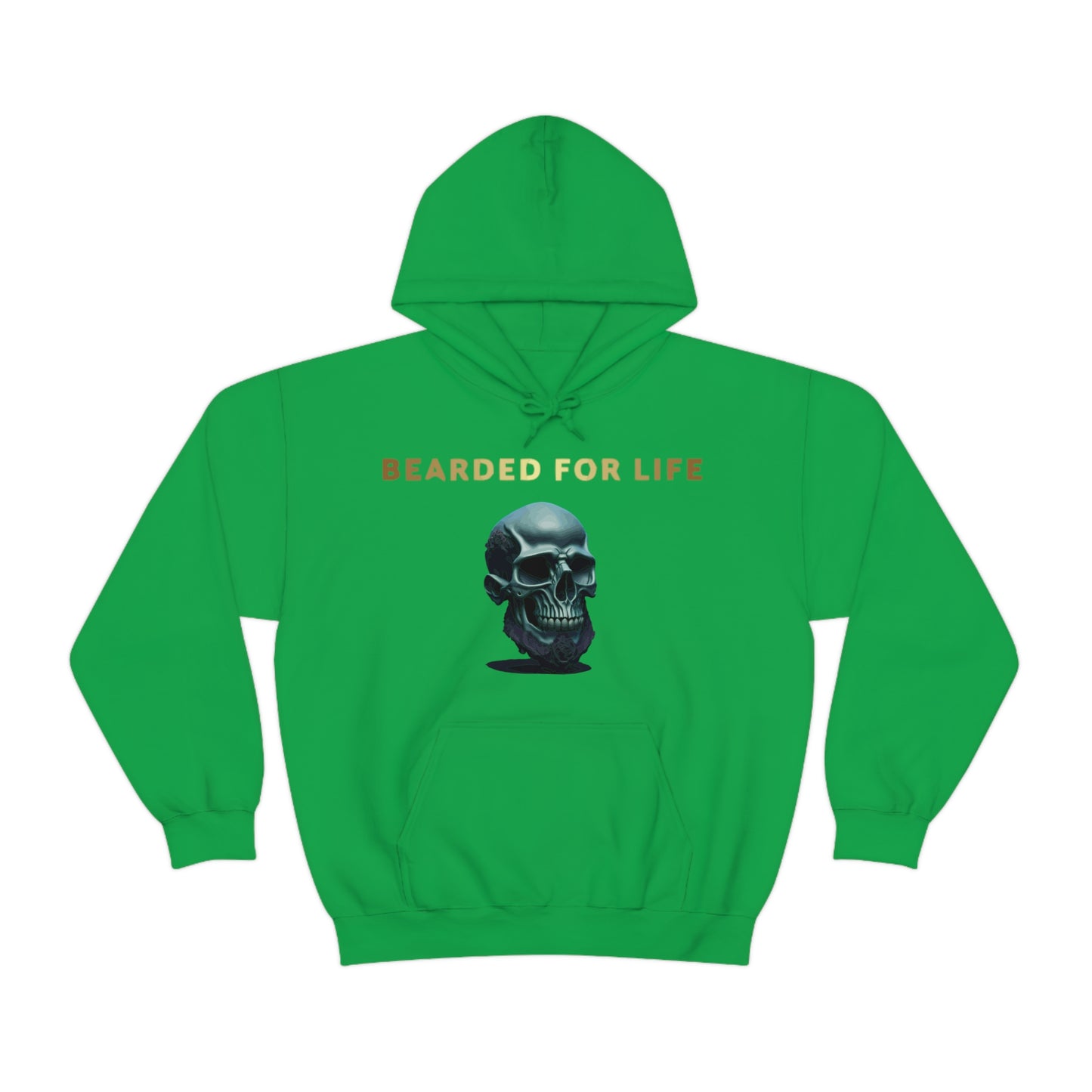 Bearded for life hoodie with a skull with a beard for the man that will have beard till he dies and is proud of his beard on fathers day v1