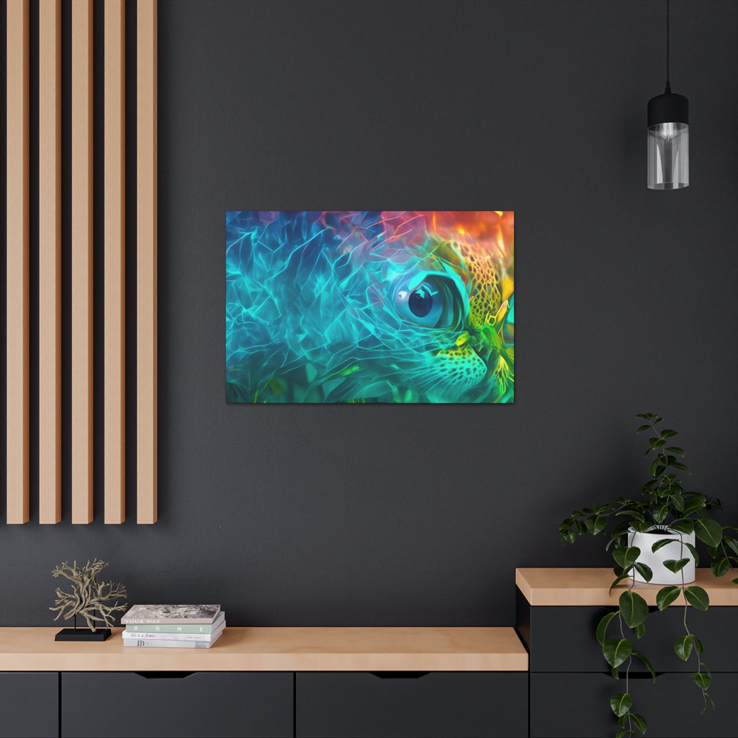 Rainbow wave stretched Canvas Gallery Wraps for the gameroom art gay gift for lgbtq lovers ally femme style art horizontal orientation v3