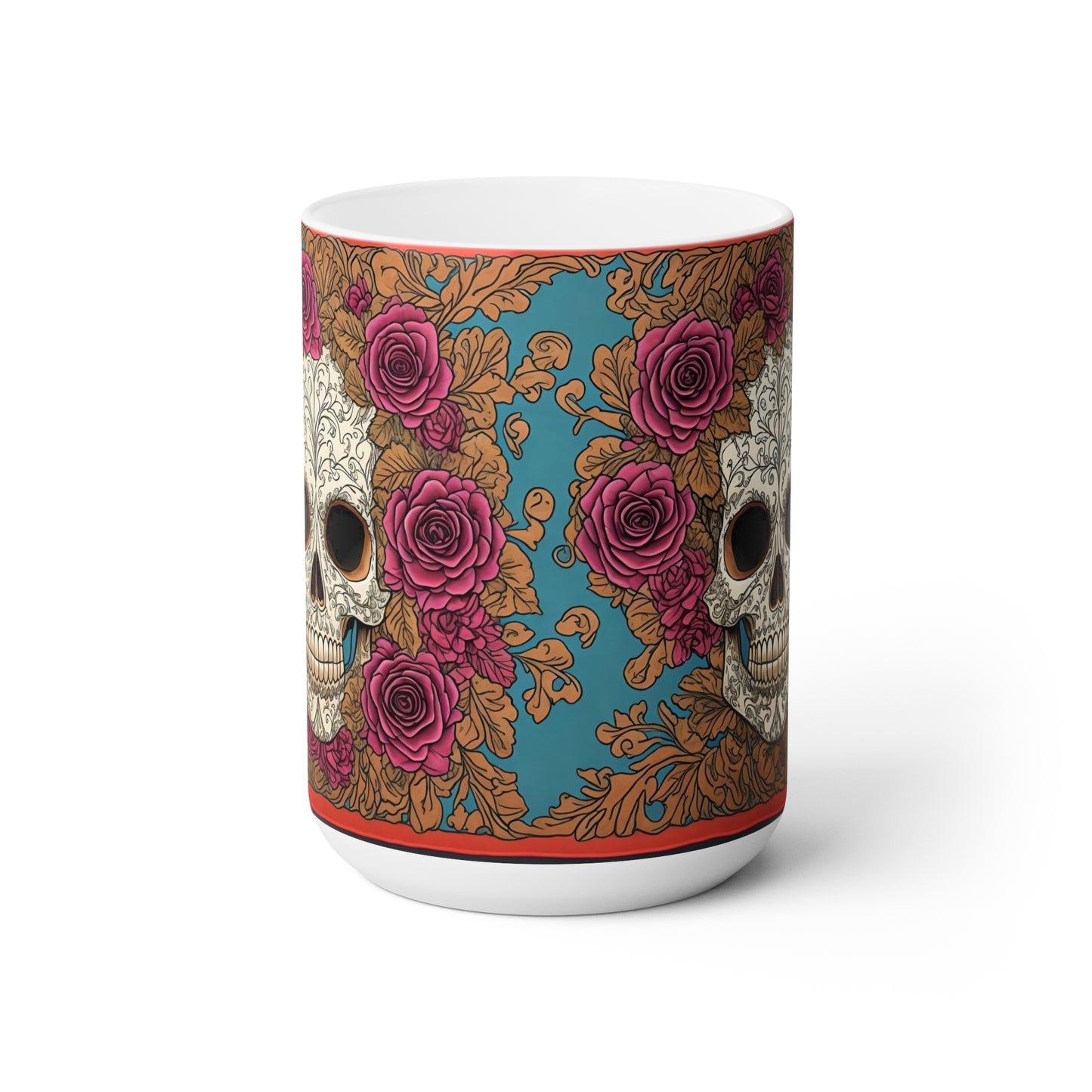 Sugar Skull Ceramic Mug 15oz v3