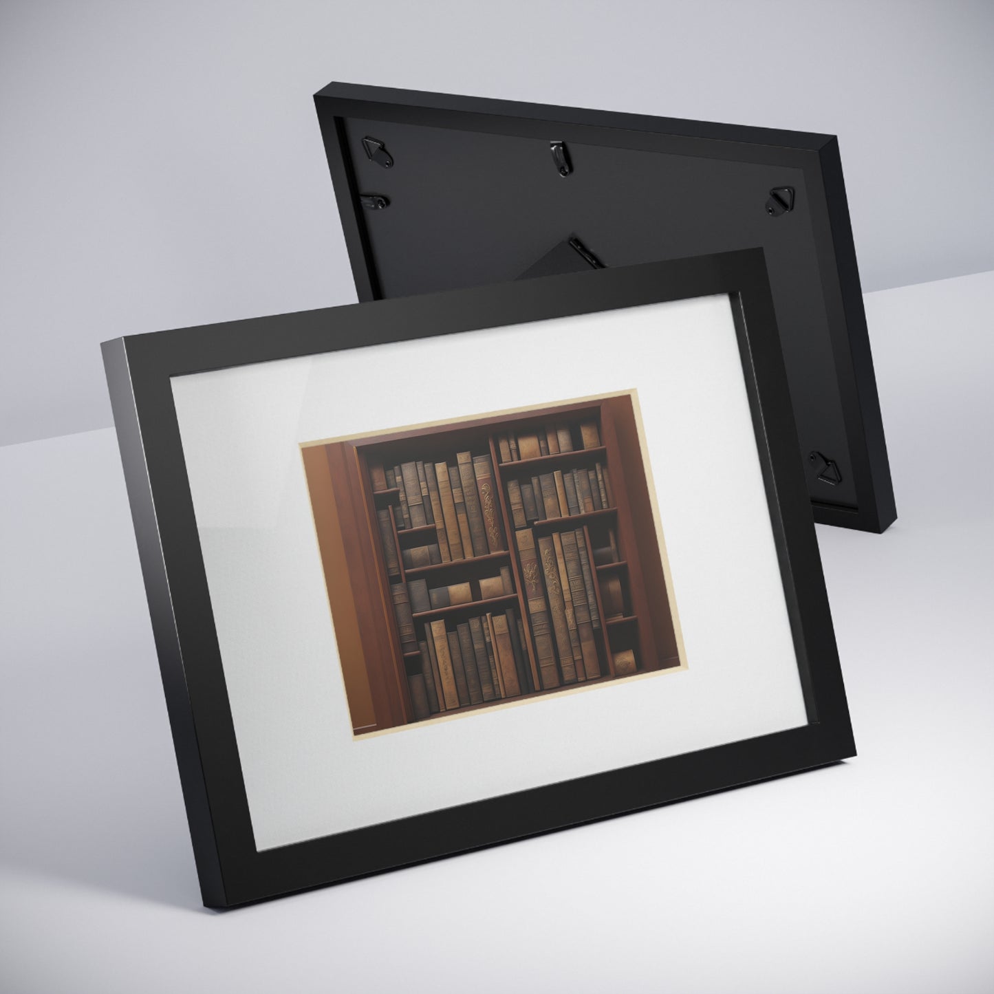 Library framed art library bookshelf studio study office poster teacher 2