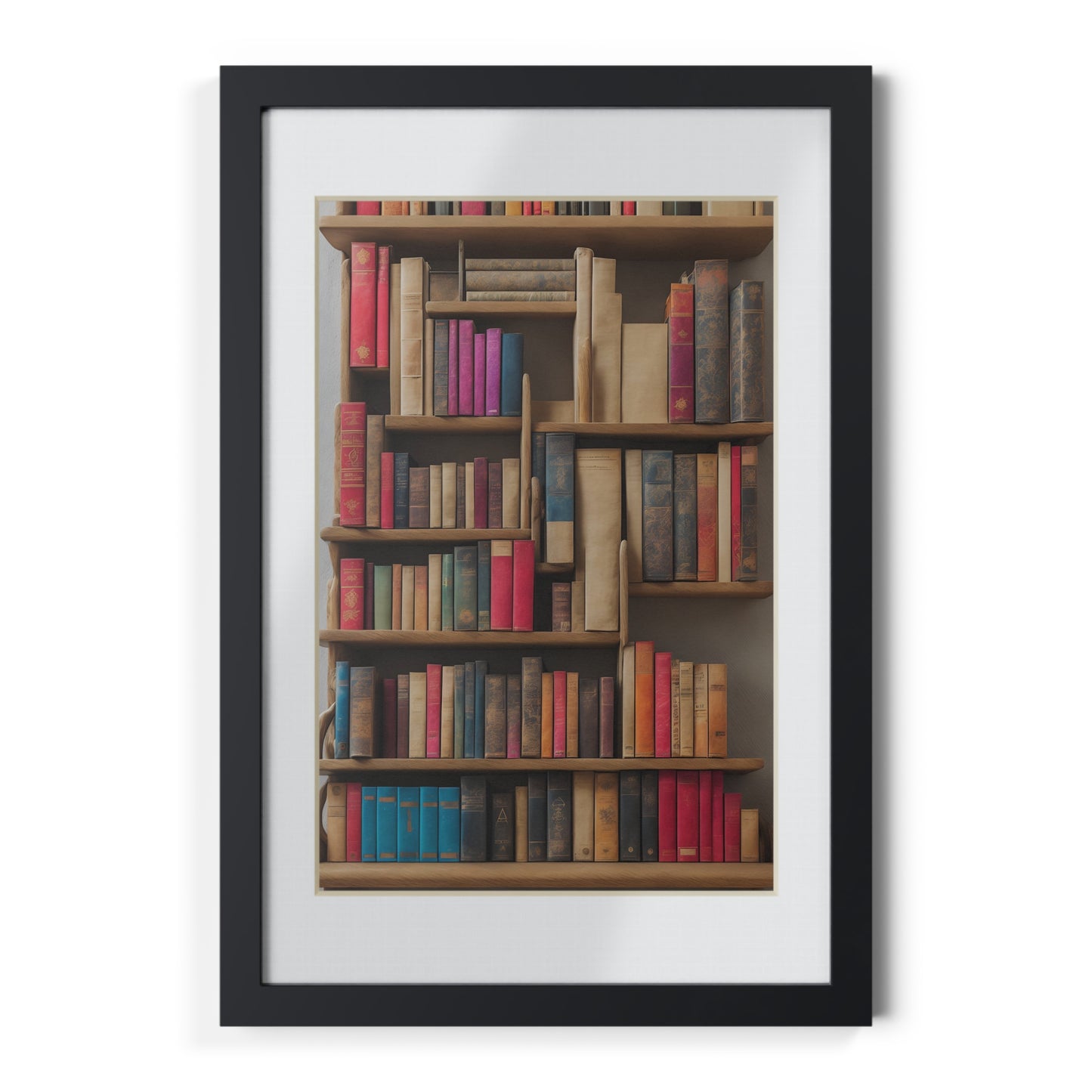 Library framed art library bookshelf studio study office poster teacher 3