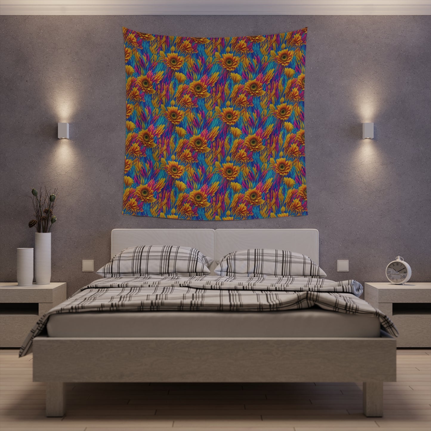 Rainbow Flower Tapestry for the wall for pride and celebrating inclusiveness lgbtq ally wall art gay wall art up to 100 inches show pride v2