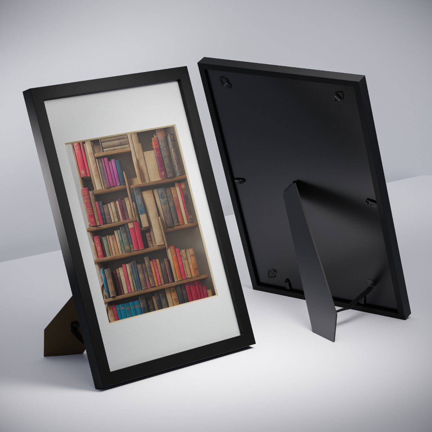 Library framed art library bookshelf studio study office poster teacher 3