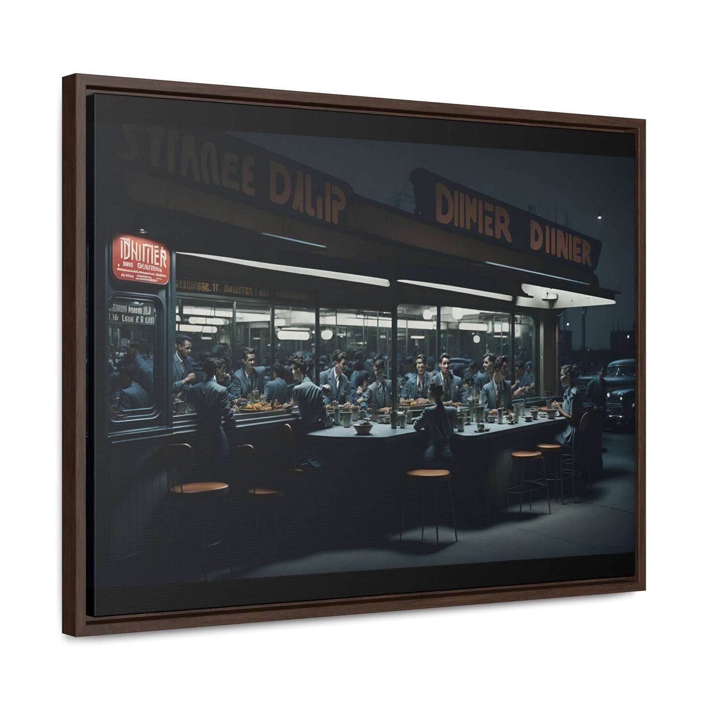 Drive-In Diner Dreams Nostalgic Dystopian Collection of Retro Wall Art Gallery Canvas Wraps Horizontal Frame v2/6