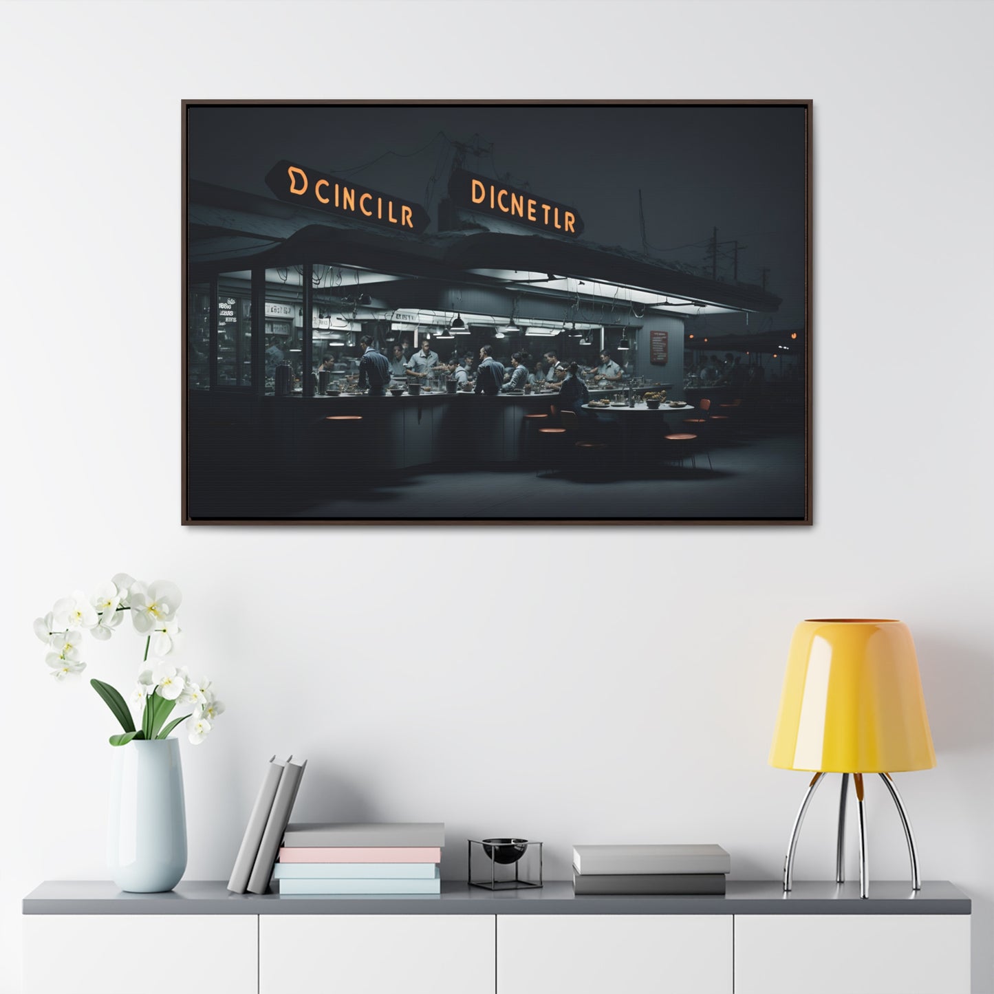 Drive-In Diner Dreams Nostalgic Dystopian Collection of Retro Wall Art Gallery Canvas Wraps Horizontal Frame v1/6