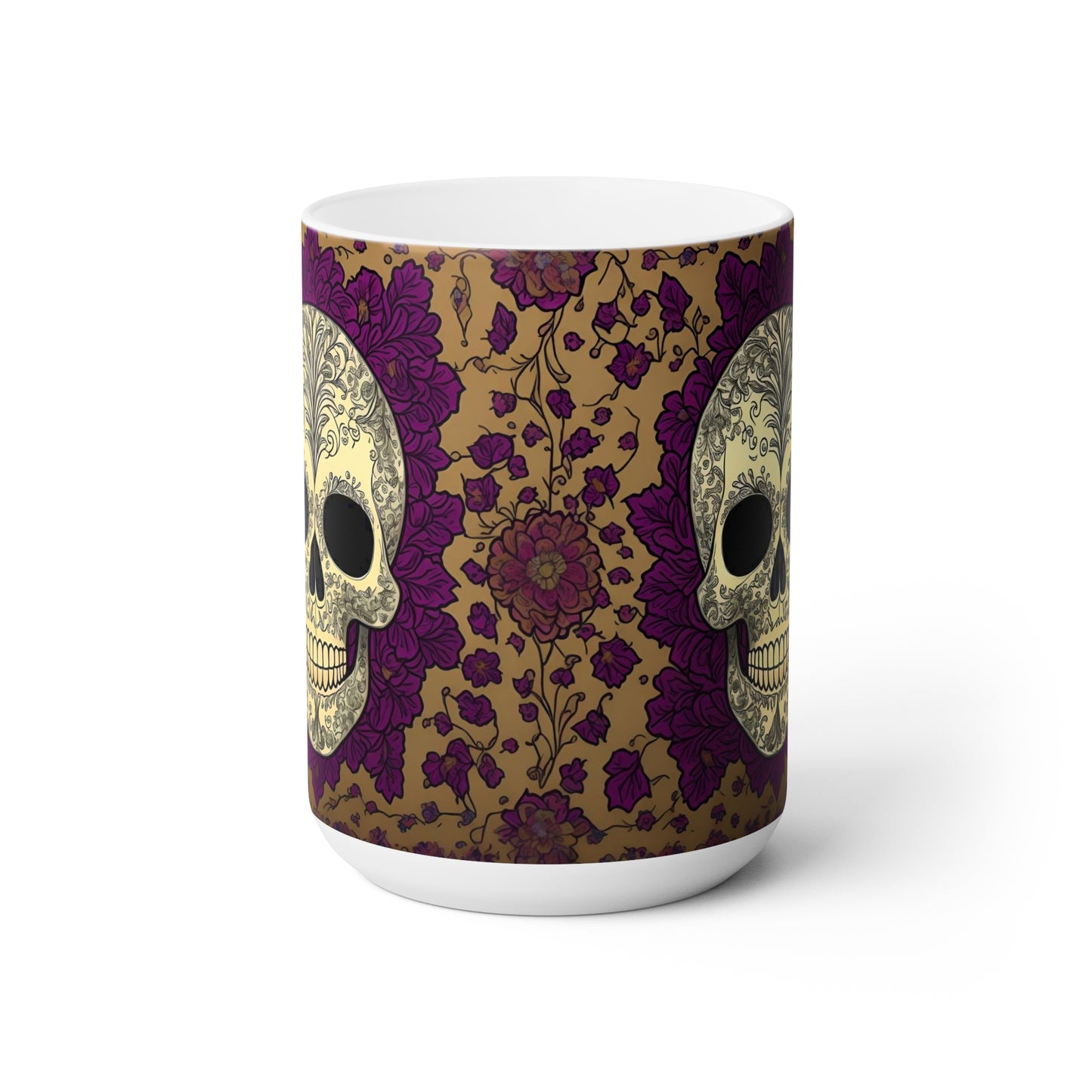 Sugar Skull Ceramic Mug 15oz