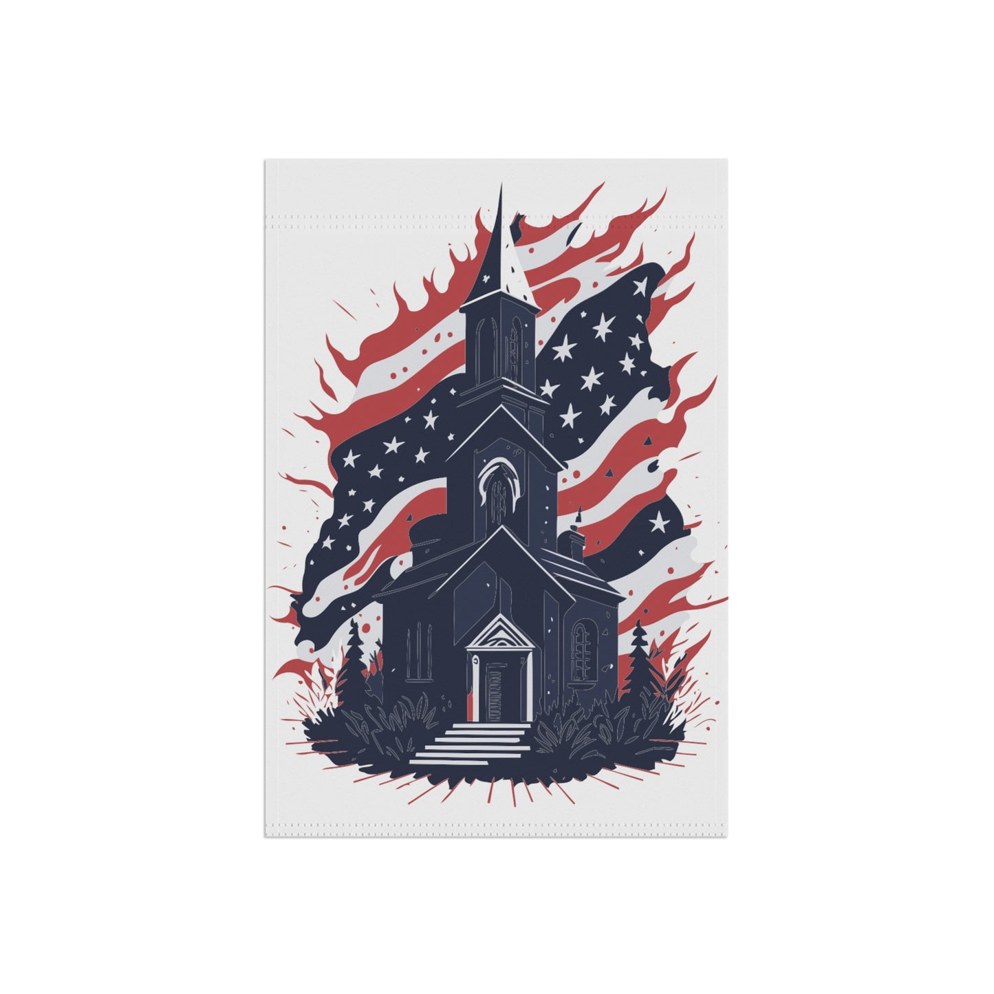 Patriotic Church Banner Part of the god and country collection for the home and garden to show your fourth of july veterans day patriotism