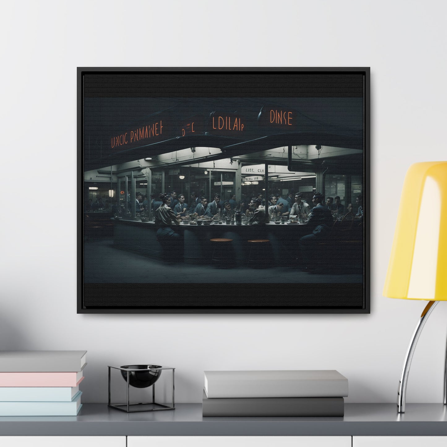 Drive-In Diner Dreams Nostalgic Dystopian Collection of Retro Wall Art Gallery Canvas Wraps Horizontal Frame v4/6