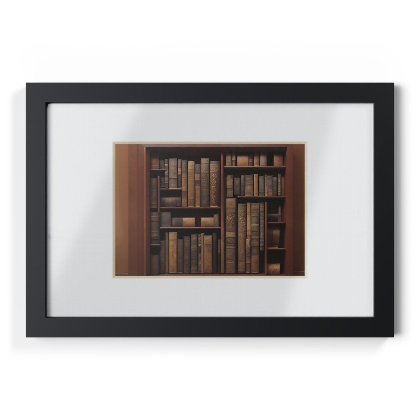 Library framed art library bookshelf studio study office poster teacher 2