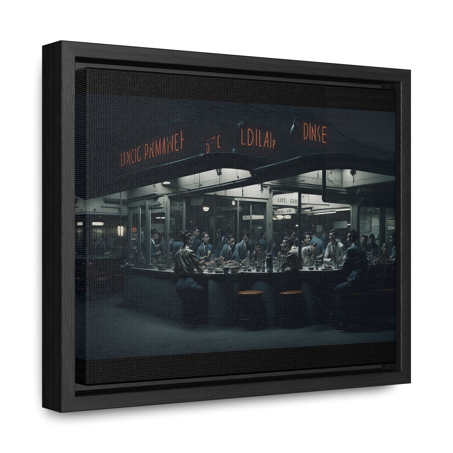 Drive-In Diner Dreams Nostalgic Dystopian Collection of Retro Wall Art Gallery Canvas Wraps Horizontal Frame v4/6